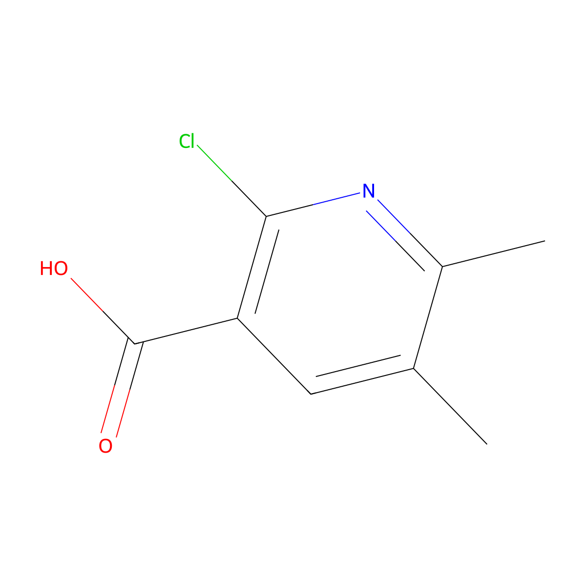 2-Chloro-5,6-dimethylpyridine-3-carboxylic acid molecular structure, CAS 120003-75-0