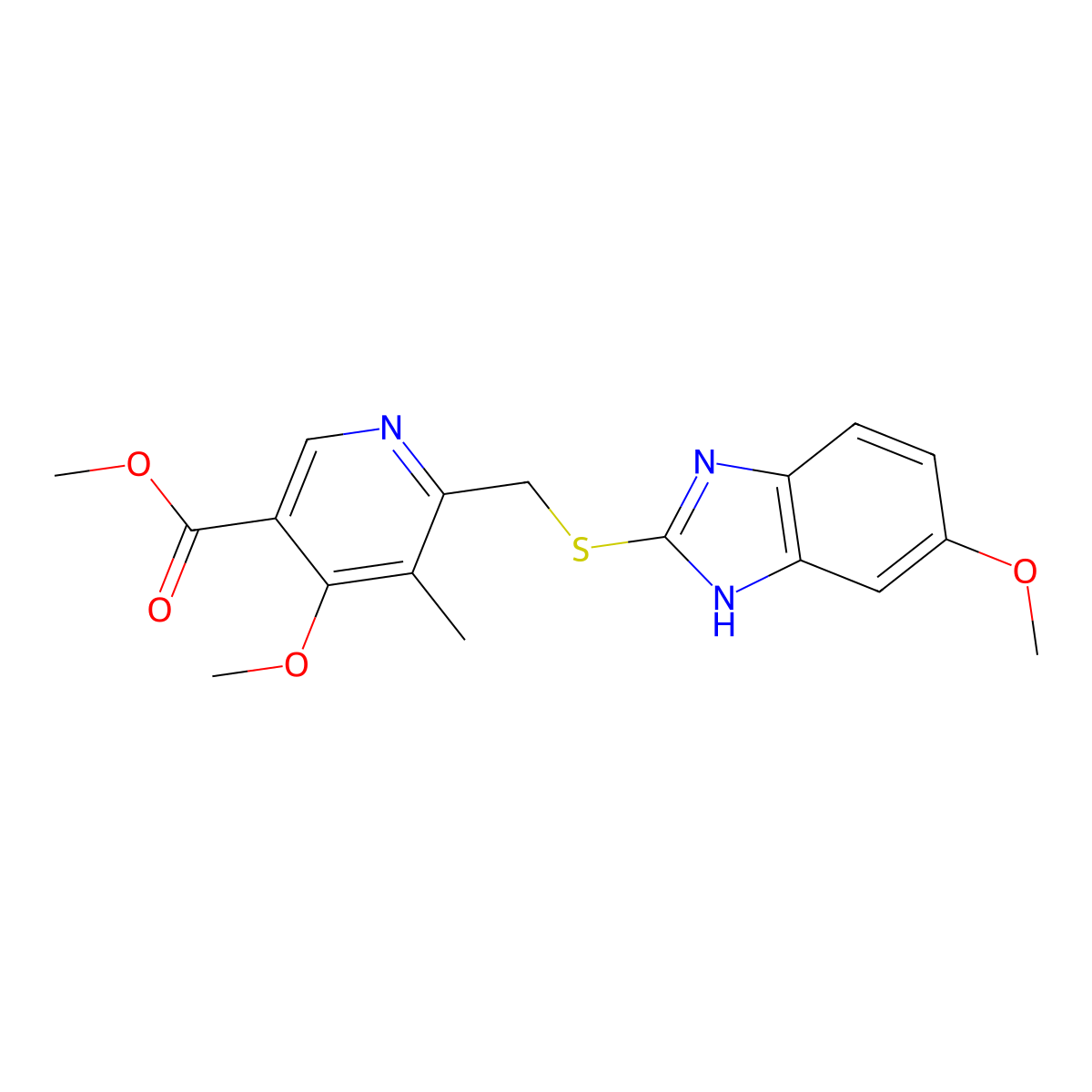 Omeprazole Acid Methyl Ester Sulfide molecular structure, CAS 120003-82-9