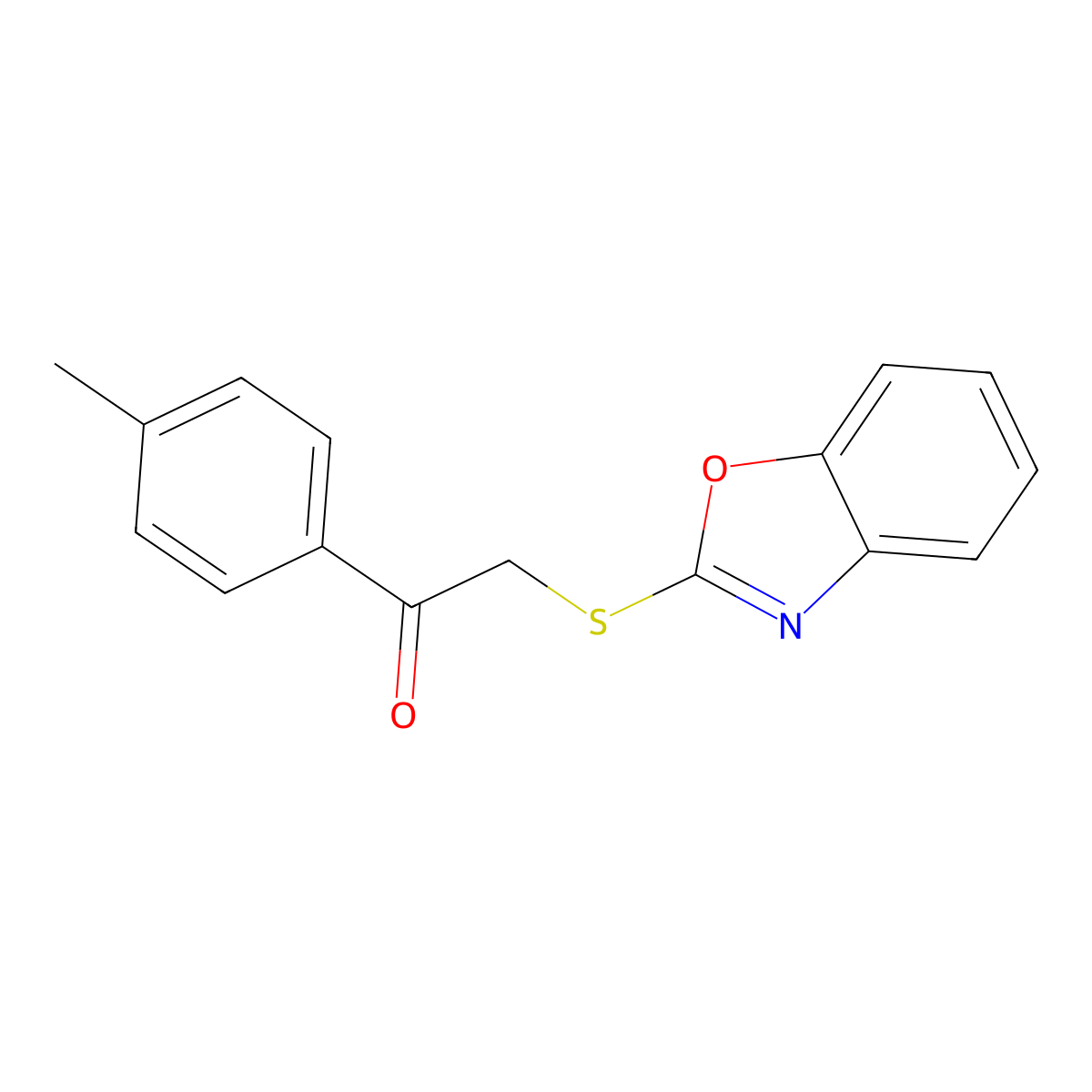 2-(1,3-Benzoxazol-2-ylsulfanyl)-1-(4-methylphenyl)ethanone molecular structure, CAS 120007-59-2