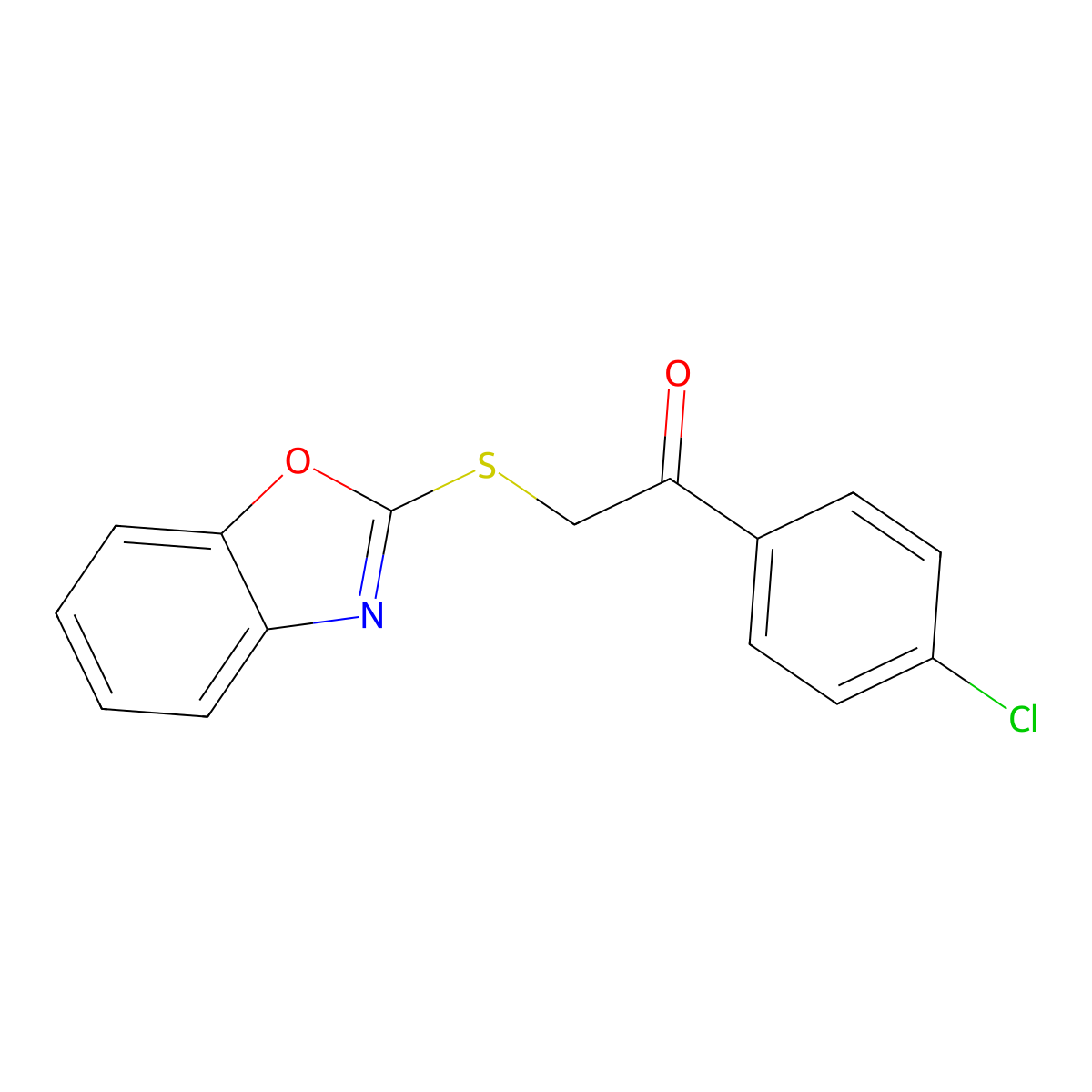 2-(1,3-Benzoxazol-2-ylsulfanyl)-1-(4-chlorophenyl)ethanone molecular structure, CAS 120007-64-9