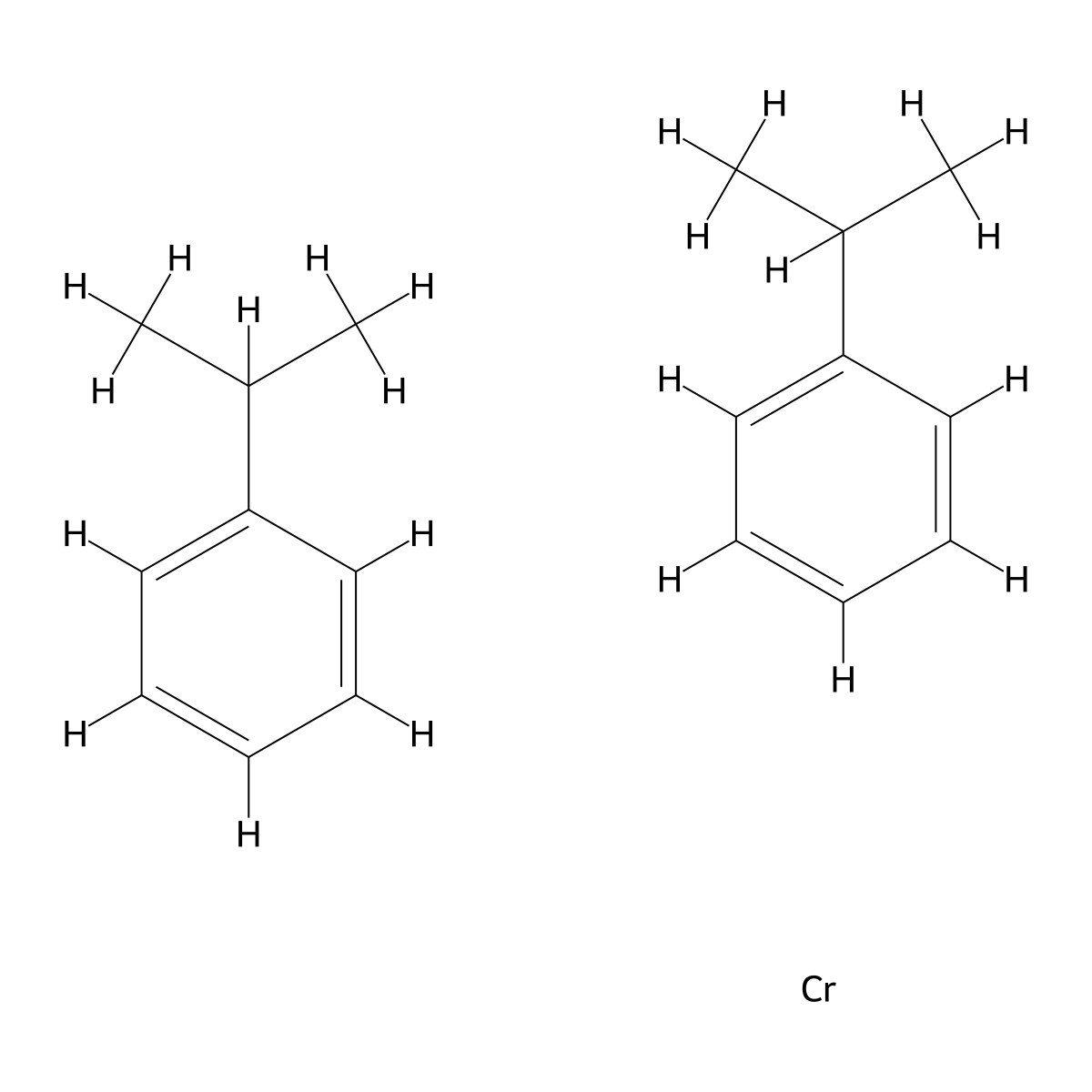 Bis((1,2,3,4,5,6-eta)-(1-methylethyl)benzene)chromium molecular structure, CAS 12001-89-7