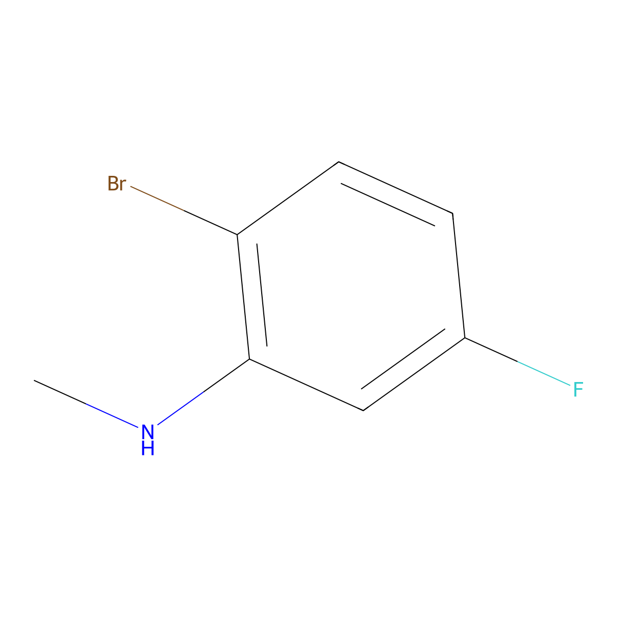 (2-Bromo-5-fluoro-phenyl)-methyl-amine molecular structure, CAS 1200114-00-6