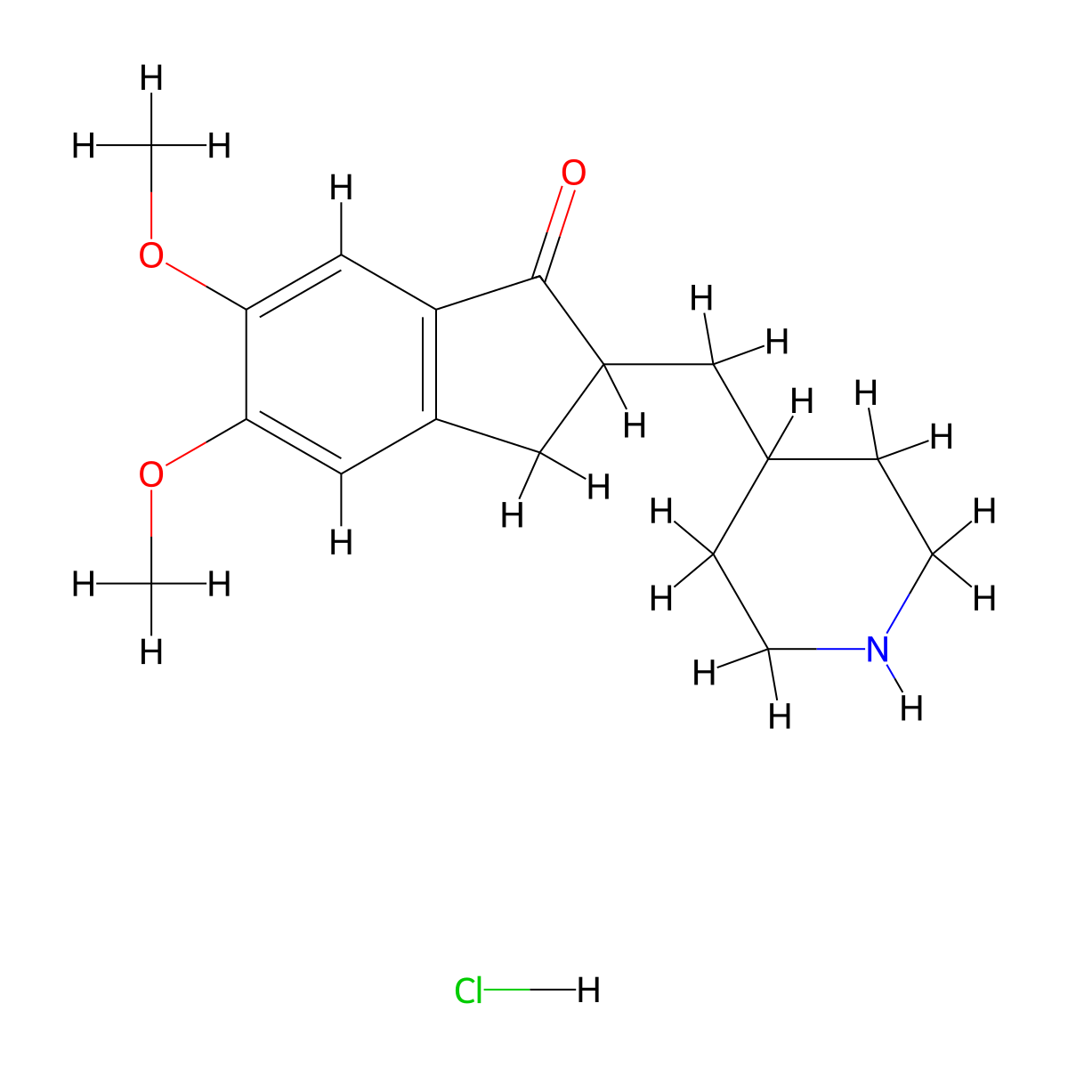 4-((5,6-Dimethoxy-1-oxoindan-2-yl)methyl)piperidine hydrochloride molecular structure, CAS 120013-39-0