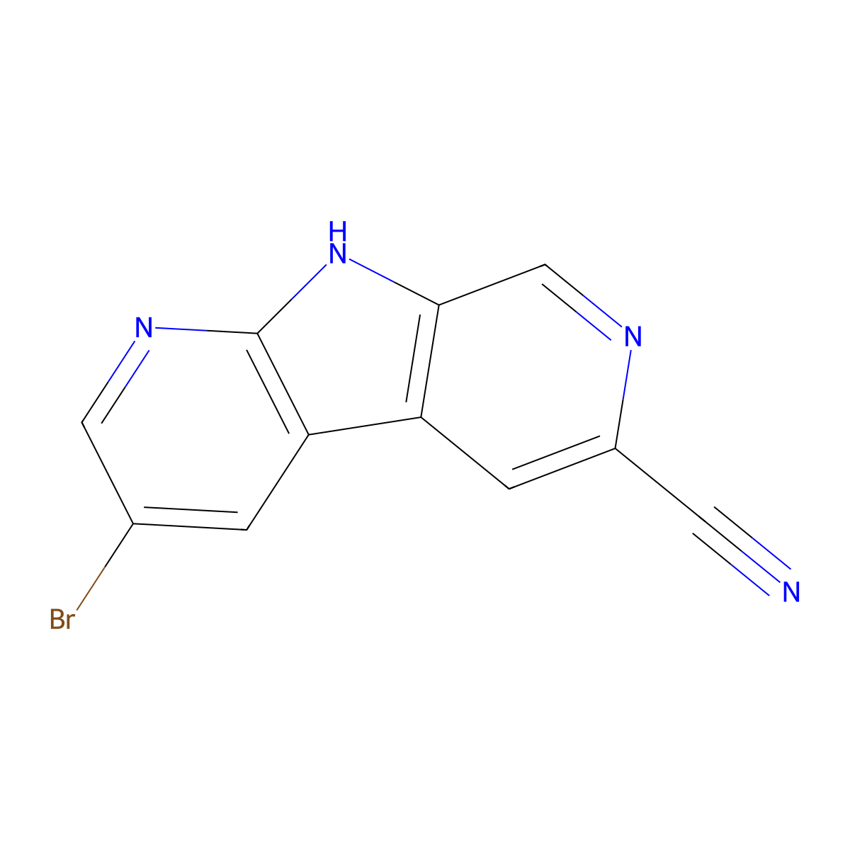 3-bromo-9H-pyrrolo[2,3-b:5,4-c']dipyridine-6-carbonitrile molecular structure, CAS 1200130-52-4