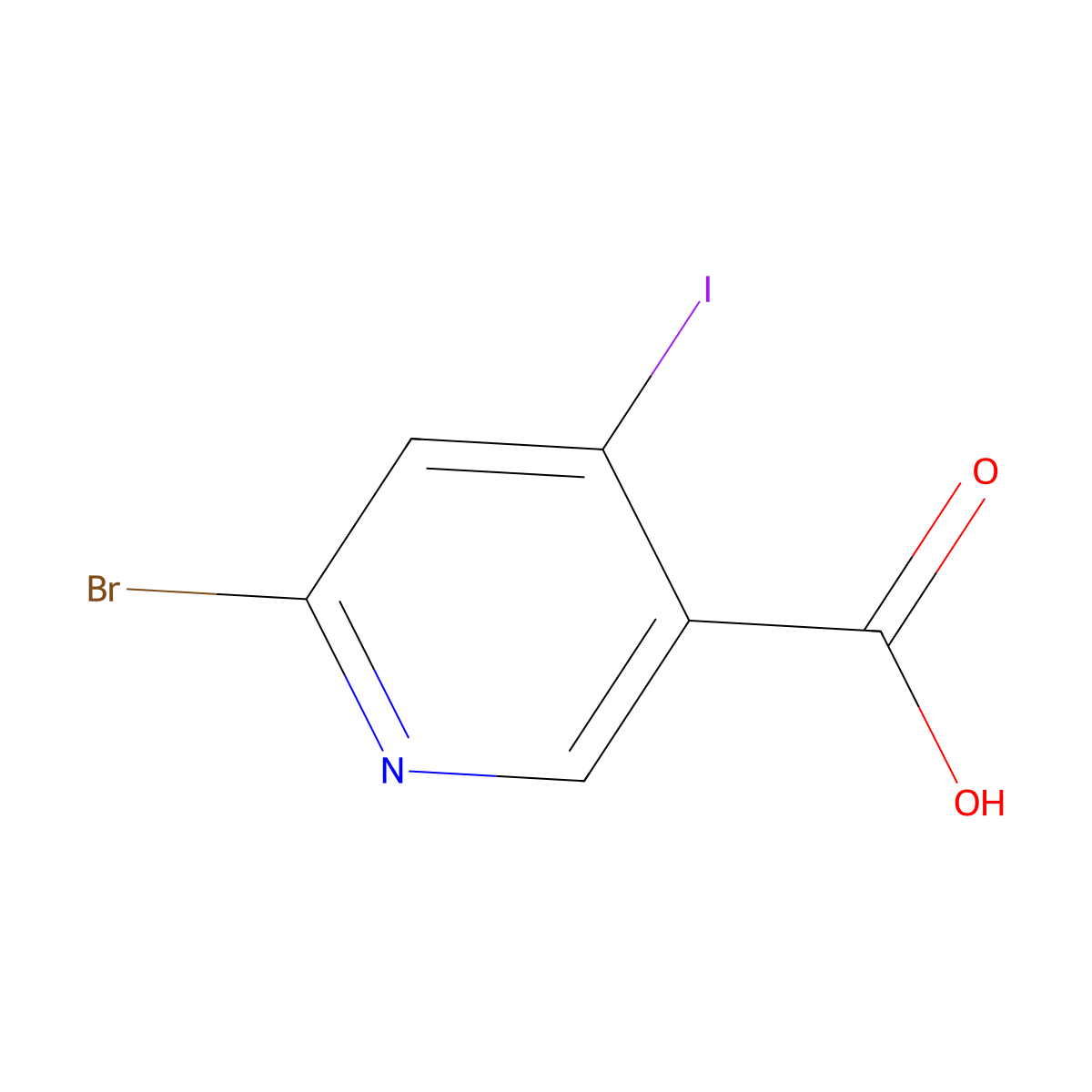 6-Bromo-4-iodonicotinic acid molecular structure, CAS 1200130-82-0