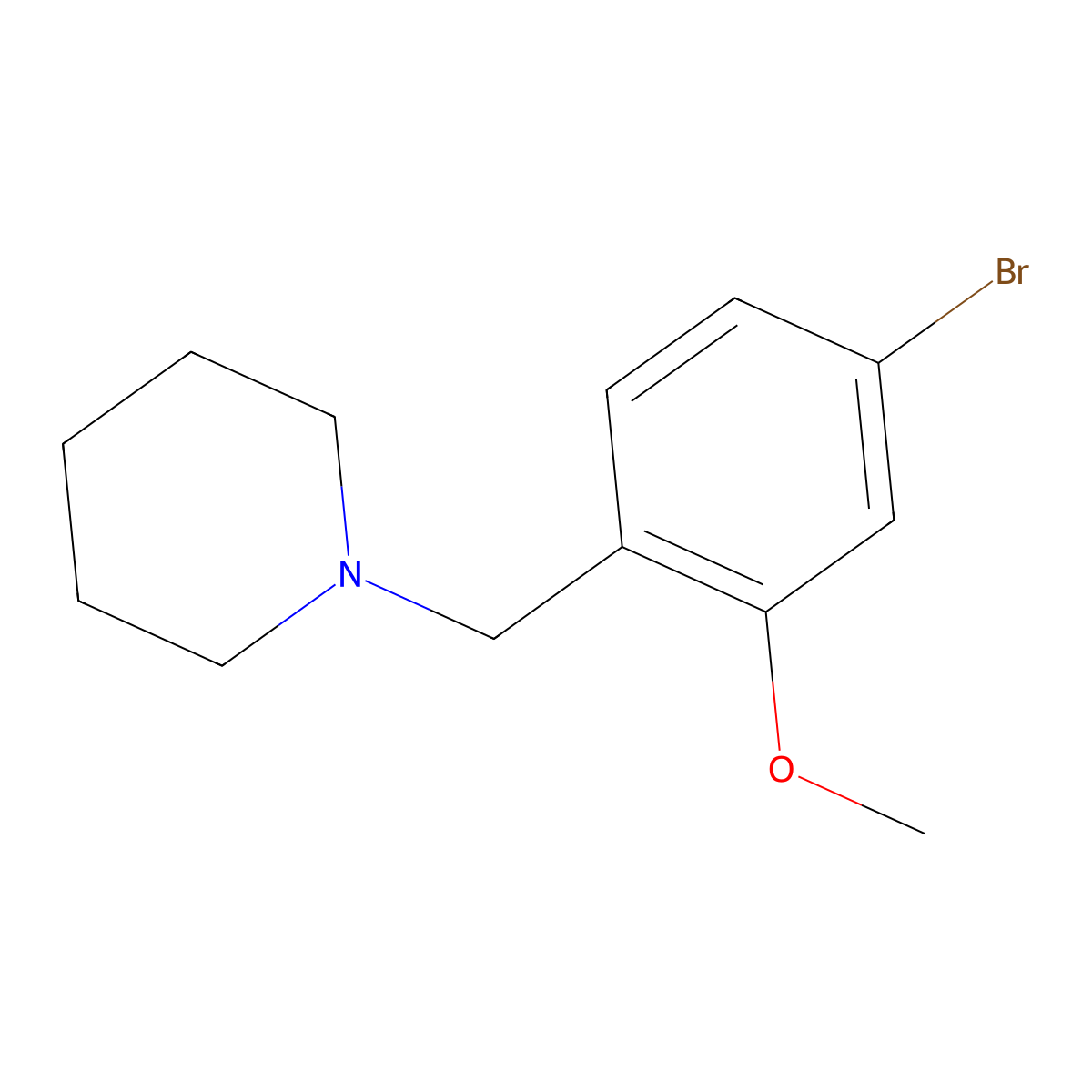 1-(4-Bromo-2-methoxybenzyl)-piperidine molecular structure, CAS 1200130-99-9