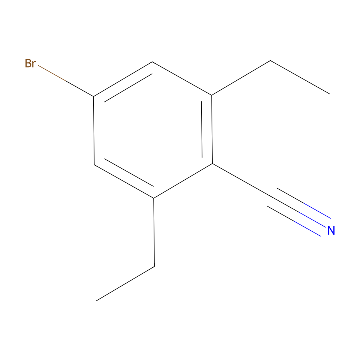 4-Bromo-2,6-diethylbenzonitrile molecular structure, CAS 1200131-07-2