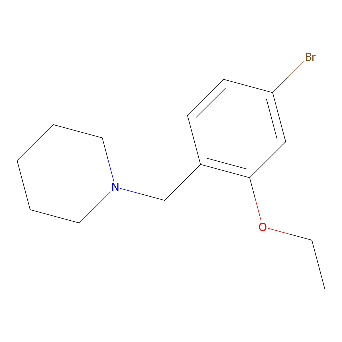 1-(4-Bromo-2-ethoxybenzyl)-piperidine molecular structure, CAS 1200131-19-6