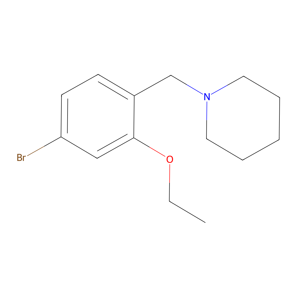 1-(4-Bromo-2-ethoxybenzyl)-piperidine molecular structure, CAS 1200131-19-6