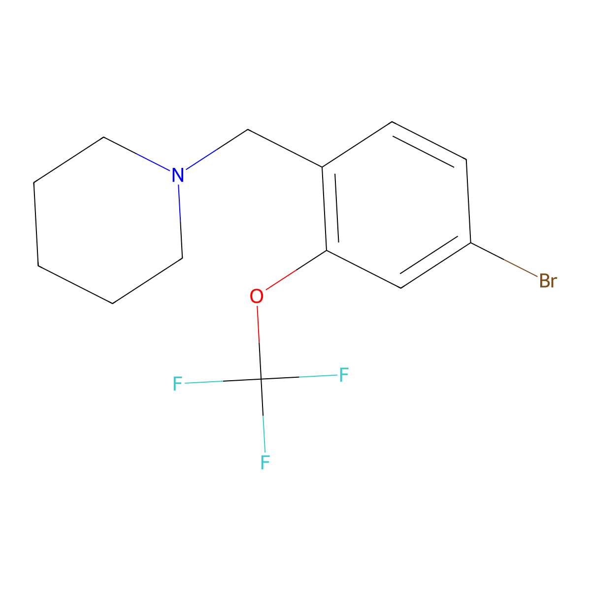 1-(4-Bromo-2-trifluoromethoxybenzyl)-piperidine molecular structure, CAS 1200131-20-9