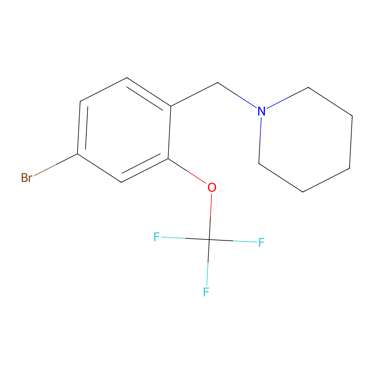 1-(4-Bromo-2-trifluoromethoxybenzyl)-piperidine molecular structure, CAS 1200131-20-9