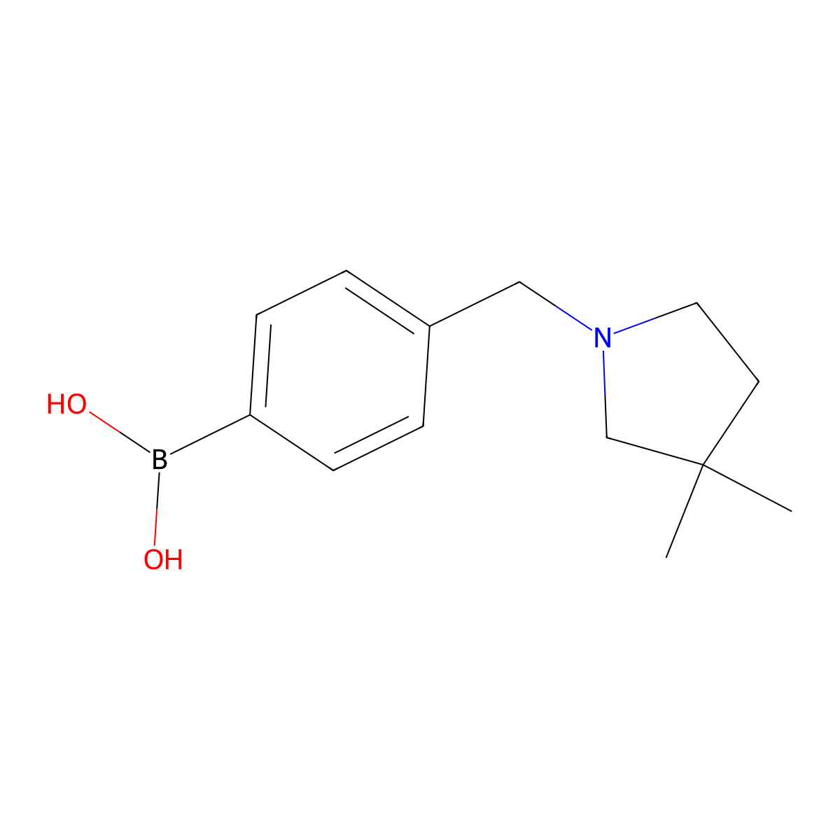 4-((3,3-Dimethylpyrrolidin-1-yl)methyl)phenylboronic acid molecular structure, CAS 1200131-32-3