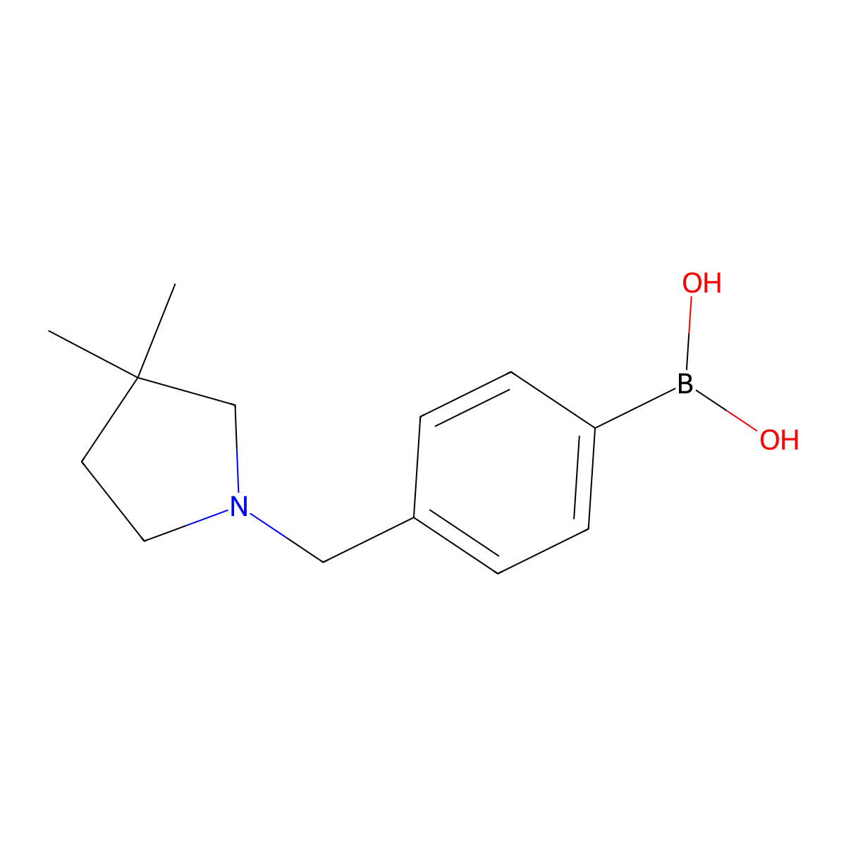 4-((3,3-Dimethylpyrrolidin-1-yl)methyl)phenylboronic acid molecular structure, CAS 1200131-32-3