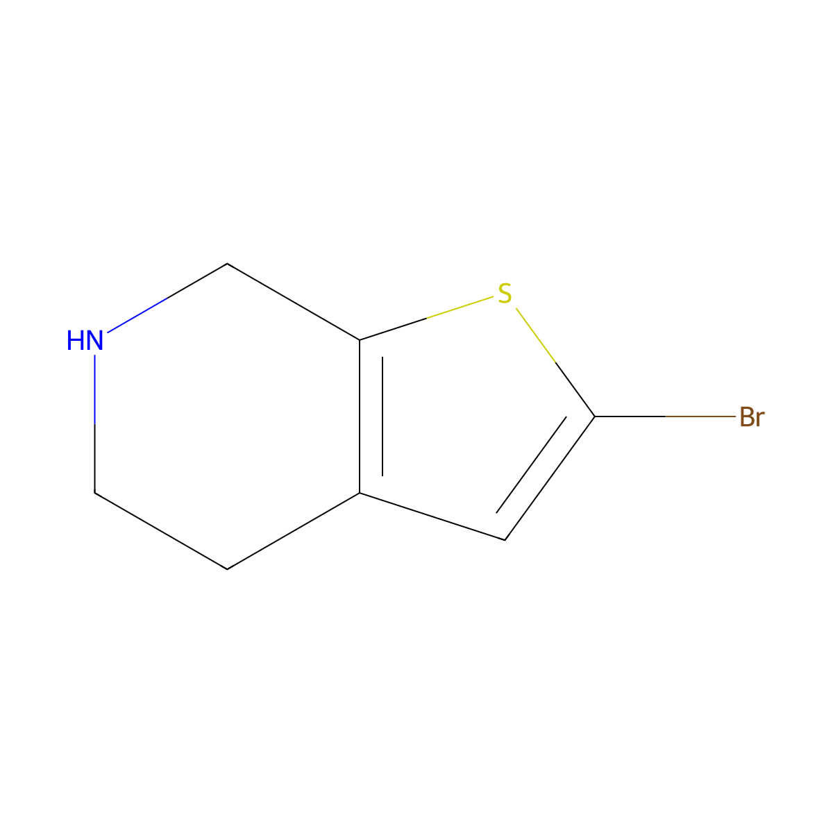 2-Bromo-4,5,6,7-tetrahydrothieno[2,3-c]pyridine molecular structure, CAS 1200131-55-0