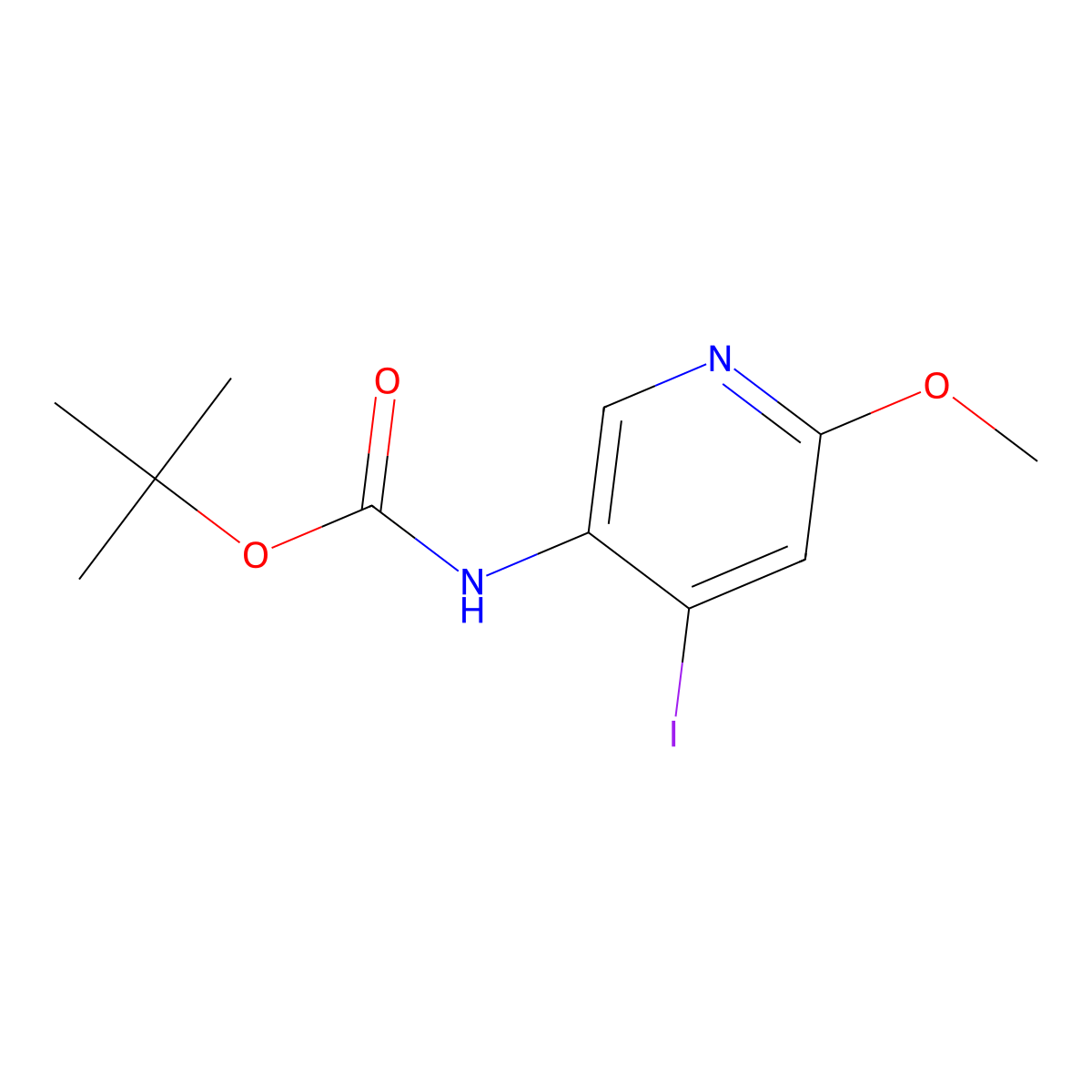 (6-Methoxy-4-iodo-pyridin-3-yl)-carbamic acid tert-butyl ester molecular structure, CAS 1200132-06-4