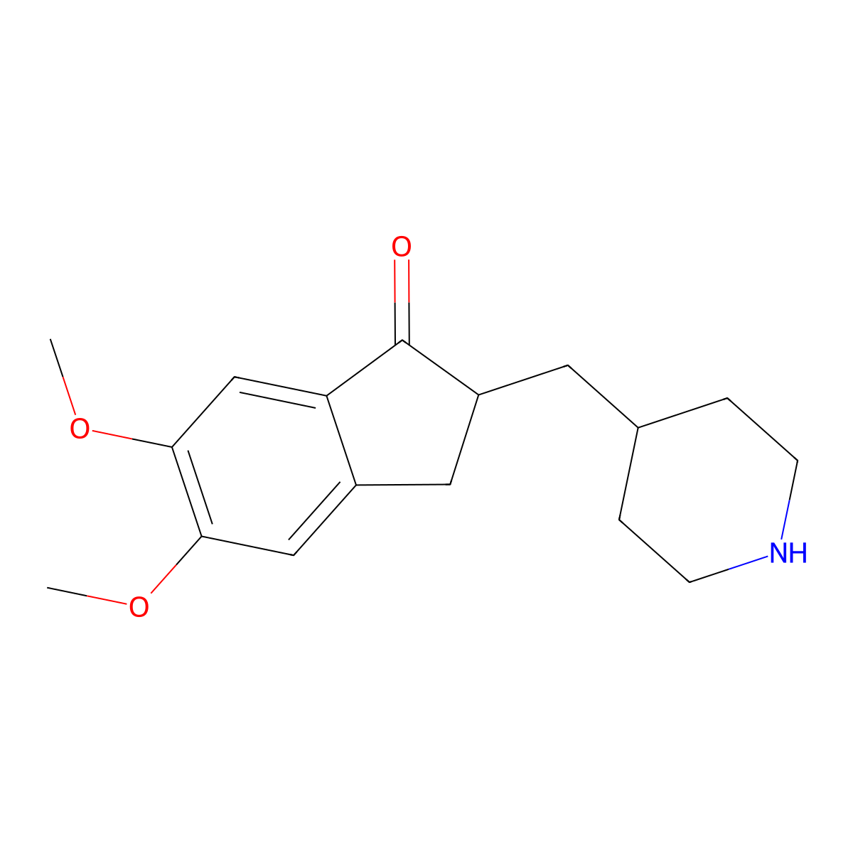 Desbenzyl donepezil molecular structure, CAS 120014-30-4