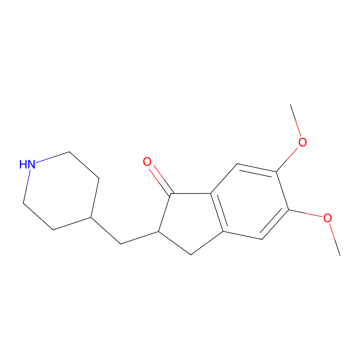 Desbenzyl donepezil molecular structure, CAS 120014-30-4
