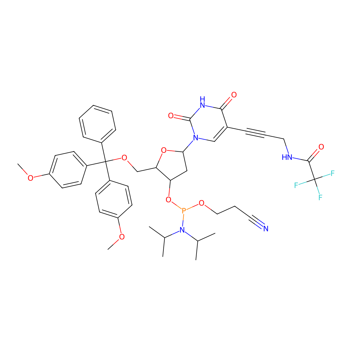 5-TFA-ap-dU phosphoramidite molecular structure, CAS 120016-98-0