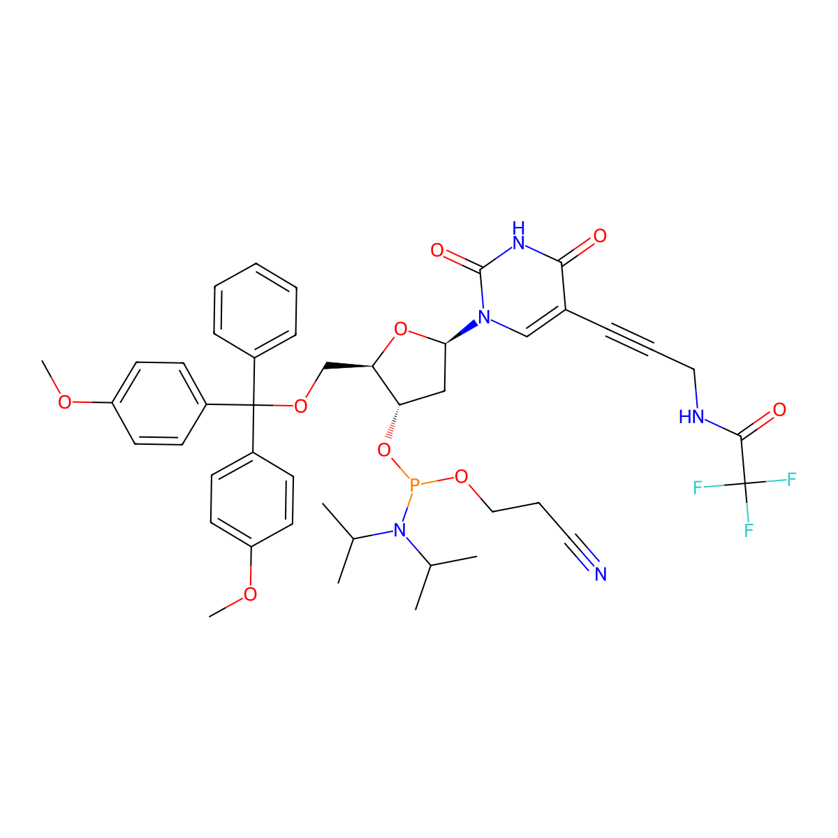 5-TFA-ap-dU phosphoramidite molecular structure, CAS 120016-98-0