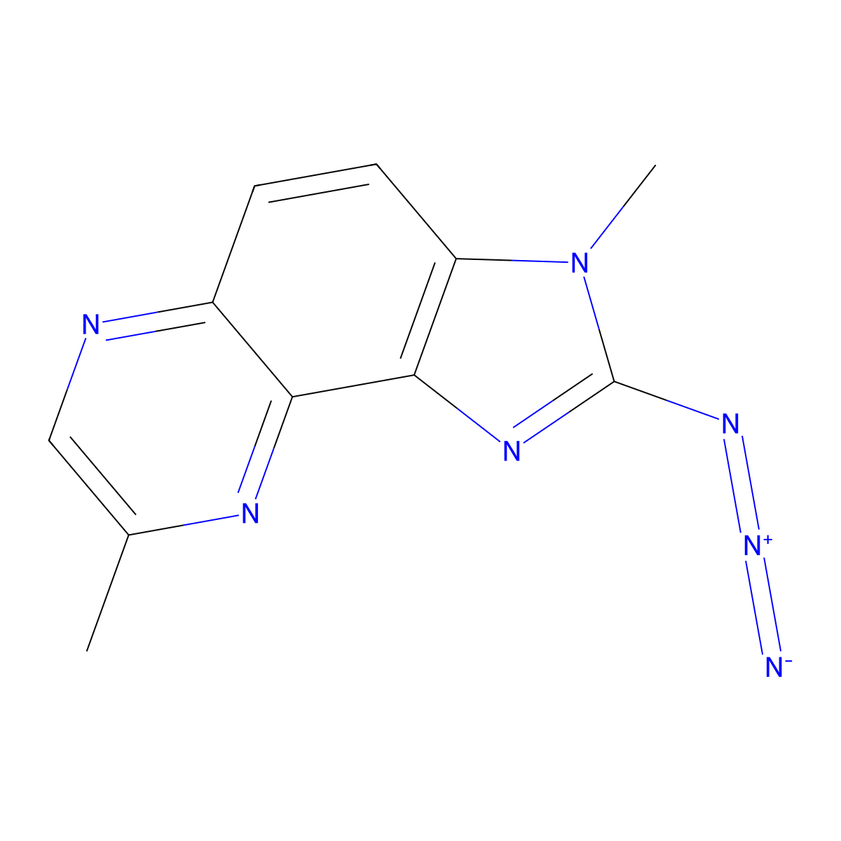3H-Imidazo(4,5-f)quinoxaline, 2-azido-3,8-dimethyl- molecular structure, CAS 120018-43-1