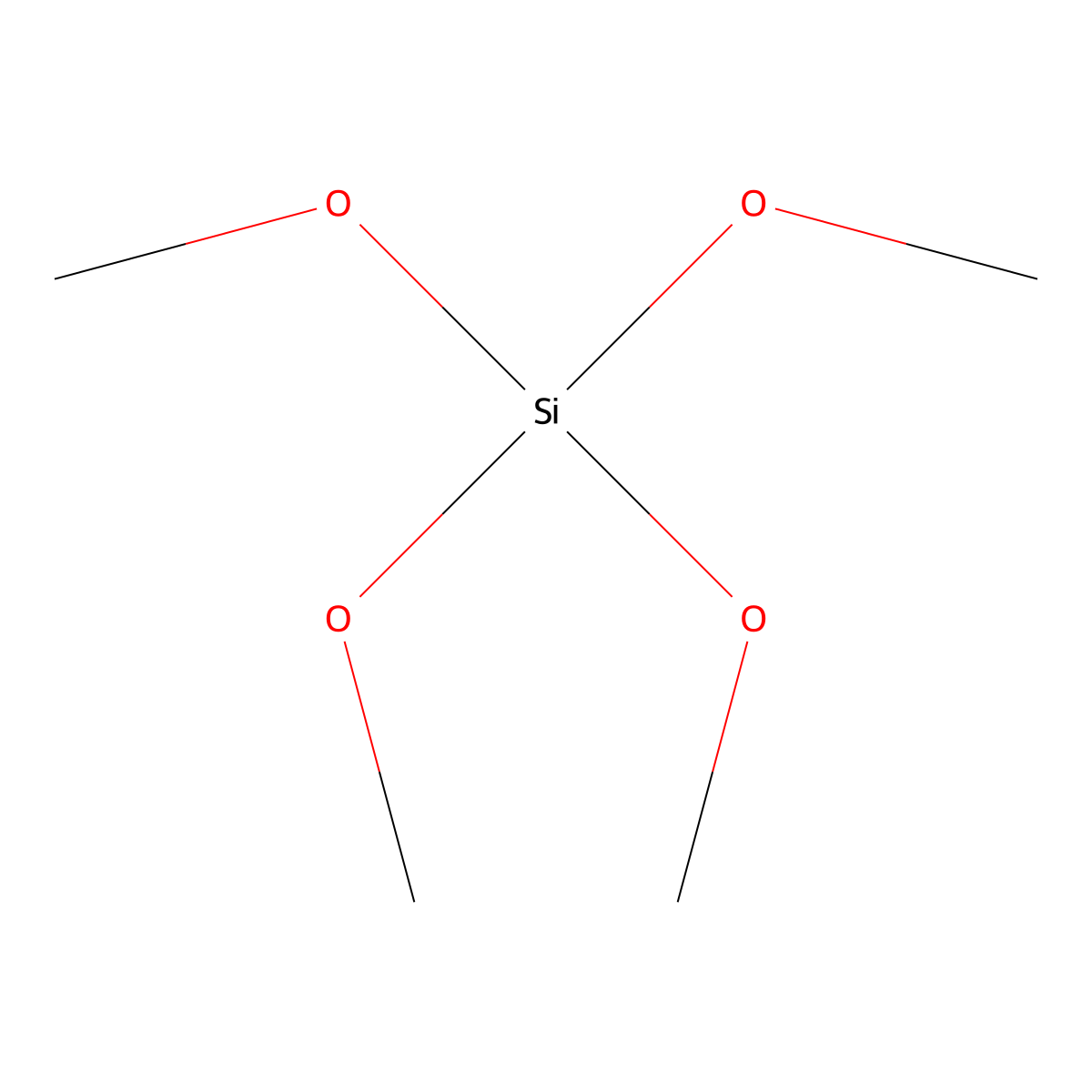 Tetramethoxysilane molecular structure, CAS 12002-26-5