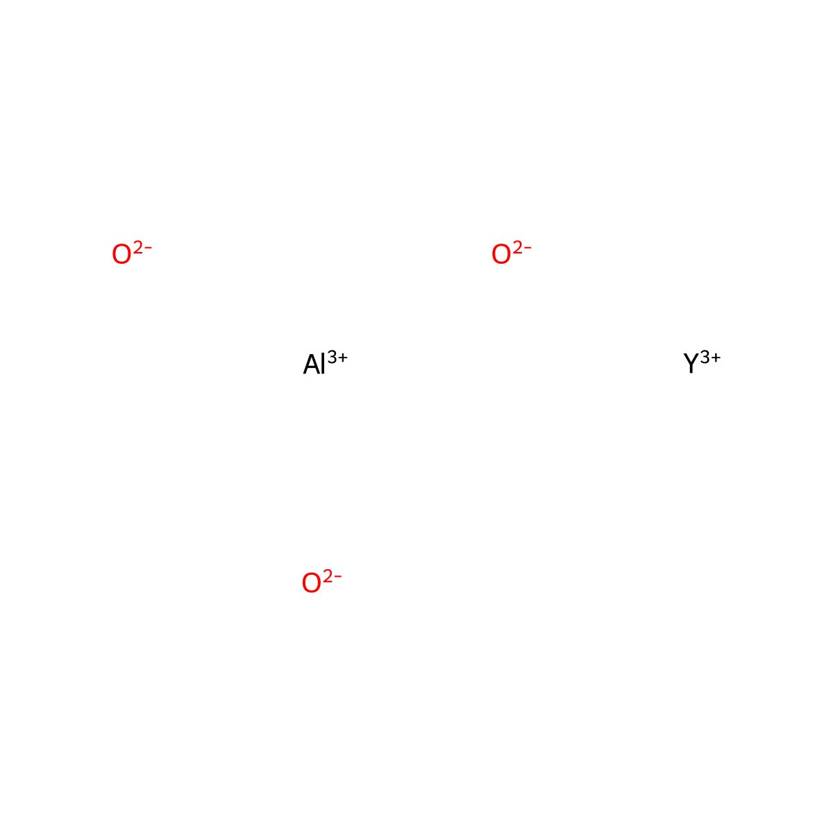 Aluminum yttrium oxide (Al5Y3O12) molecular structure, CAS 12003-86-0