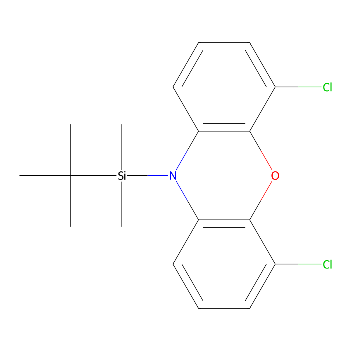 10-(tert-Butyldimethylsilyl)-4,6-dichloro-10H-phenoxazine molecular structure, CAS 120033-19-4