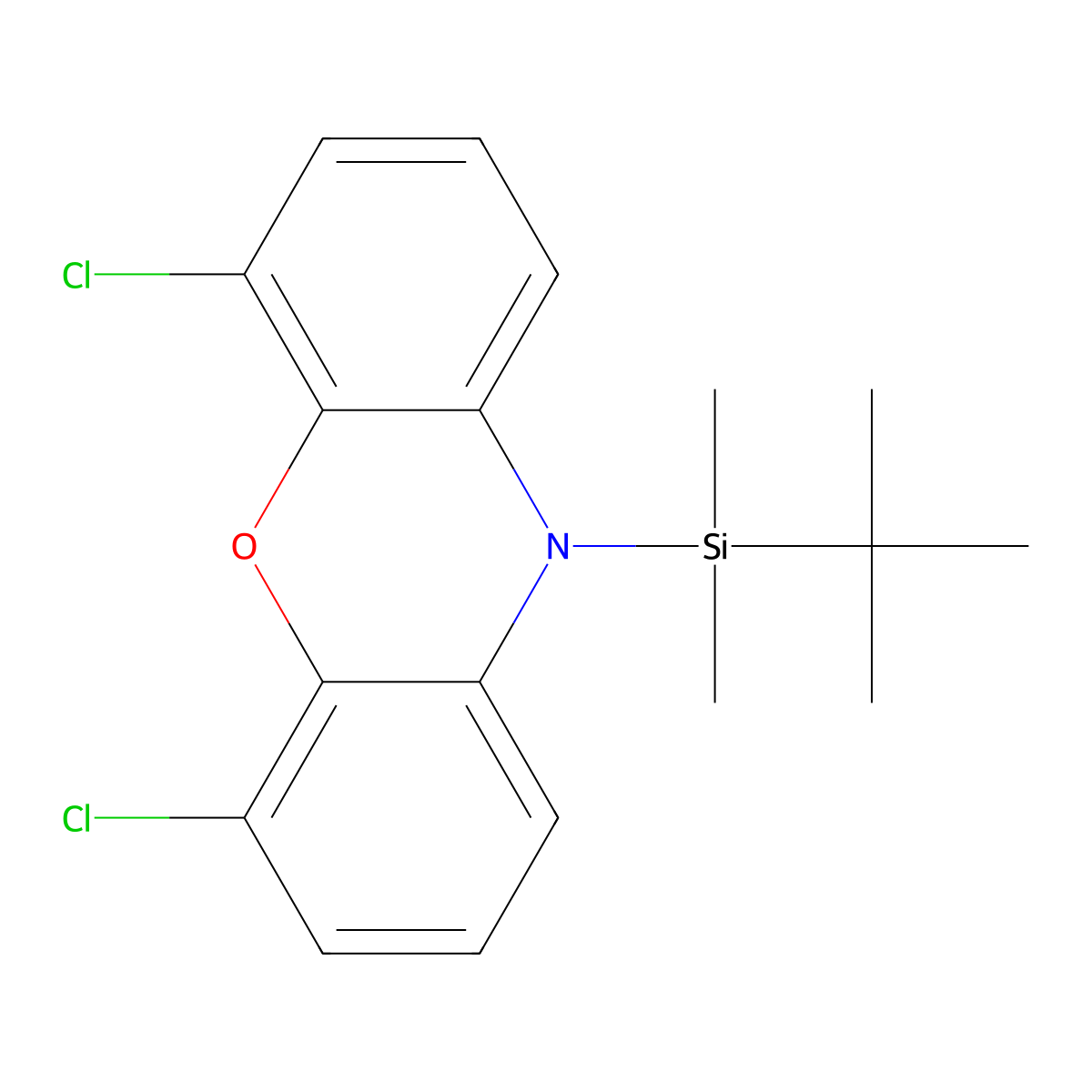 10-(tert-Butyldimethylsilyl)-4,6-dichloro-10H-phenoxazine molecular structure, CAS 120033-19-4