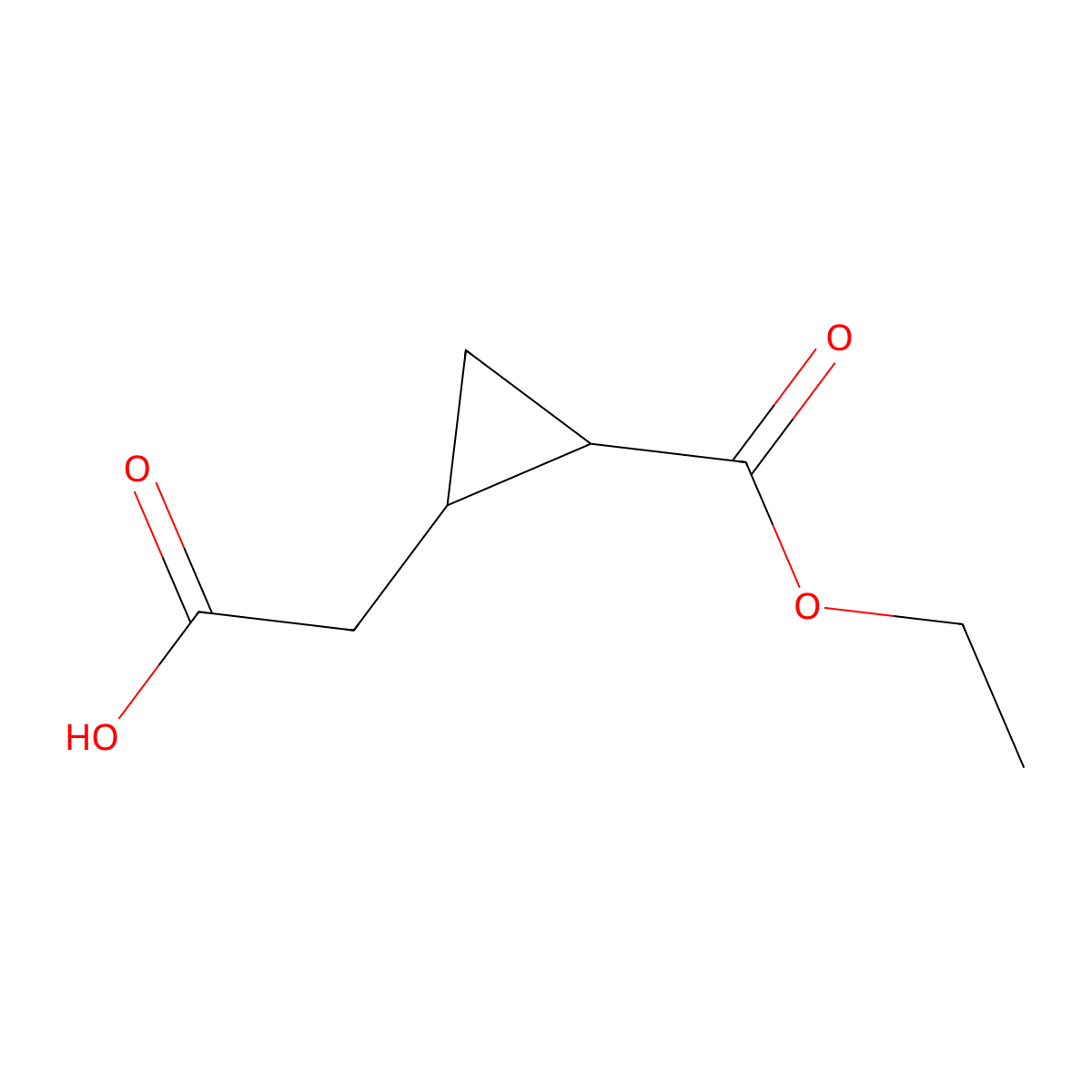 rac-2-((1R,2S)-2-(ethoxycarbonyl)cyclopropyl)acetic acid molecular structure, CAS 120034-69-7