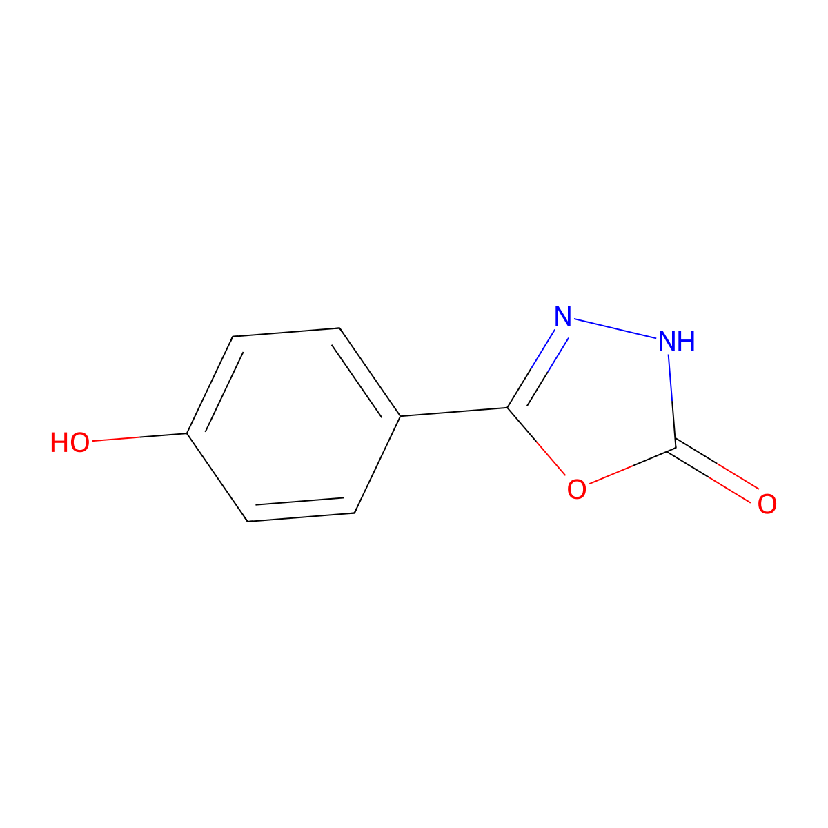 5-(4-Hydroxyphenyl)-3H-1,3,4-oxadiazol-2-one molecular structure, CAS 120035-90-7