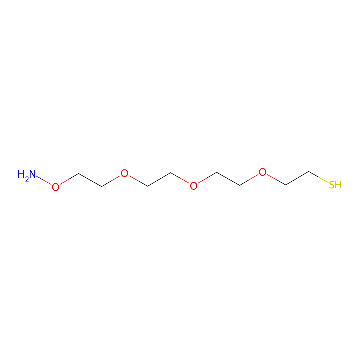 Aminooxy-PEG3-thiol HCl salt molecular structure, CAS 1200365-63-4