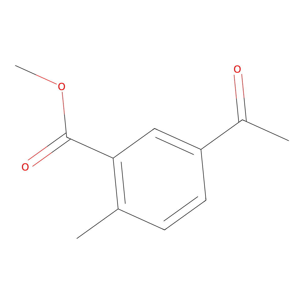 Methyl 5-acetyl-2-methylbenzoate molecular structure, CAS 1200372-00-4