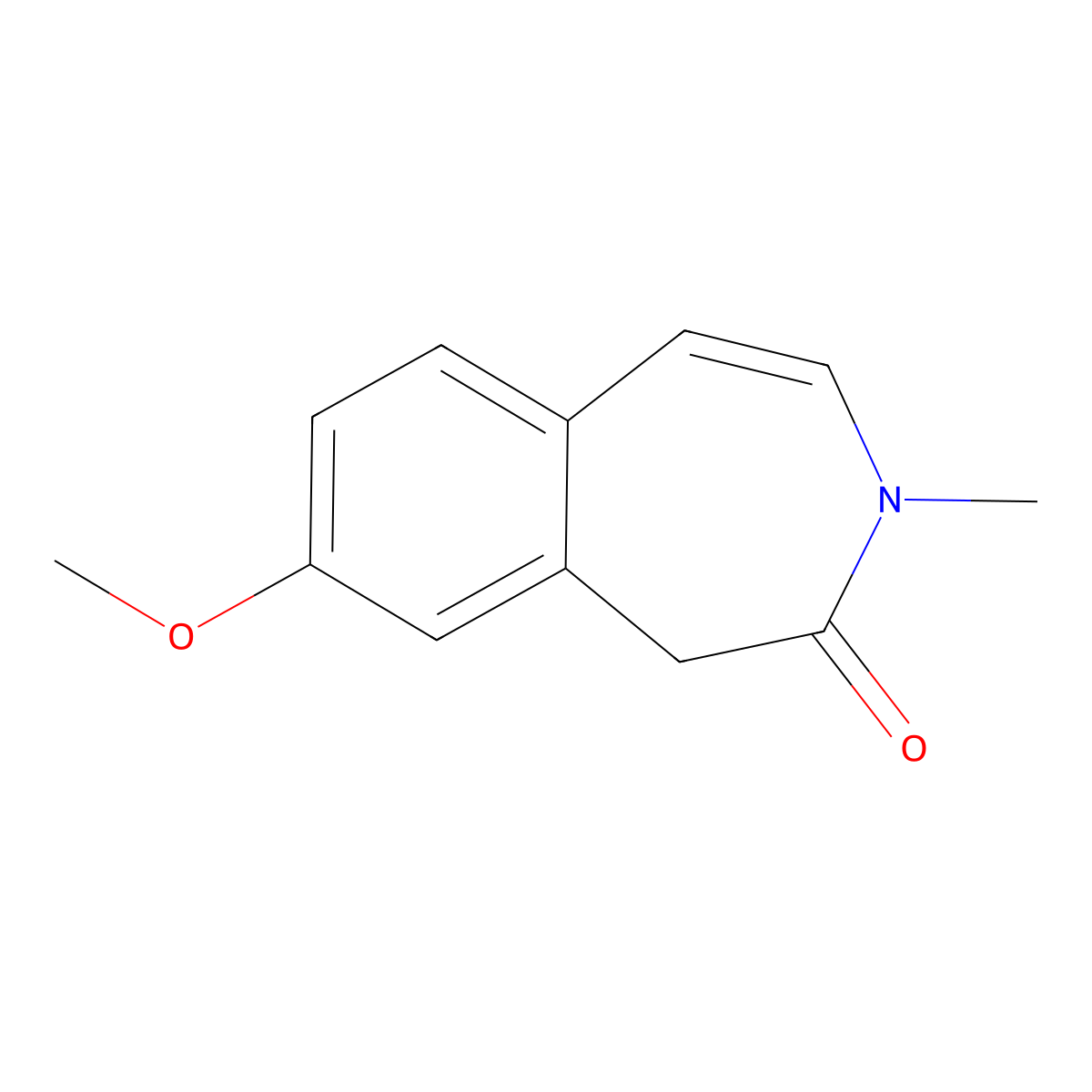 8-methoxy-3-methyl-2,3-dihydro-1H-3-benzazepin-2-one molecular structure, CAS 120039-18-1
