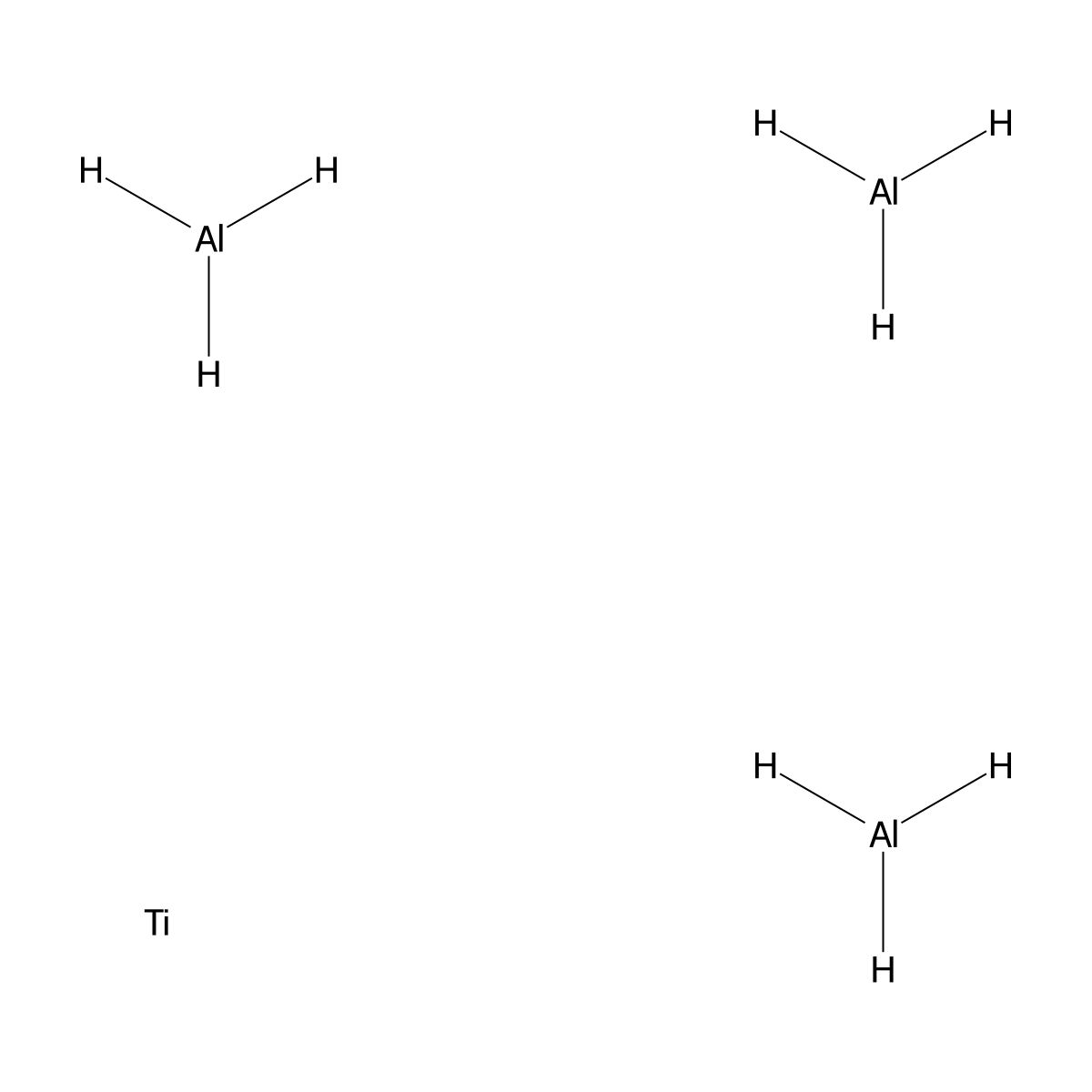 Aluminum, compd. with titanium (3:1) molecular structure, CAS 12004-78-3