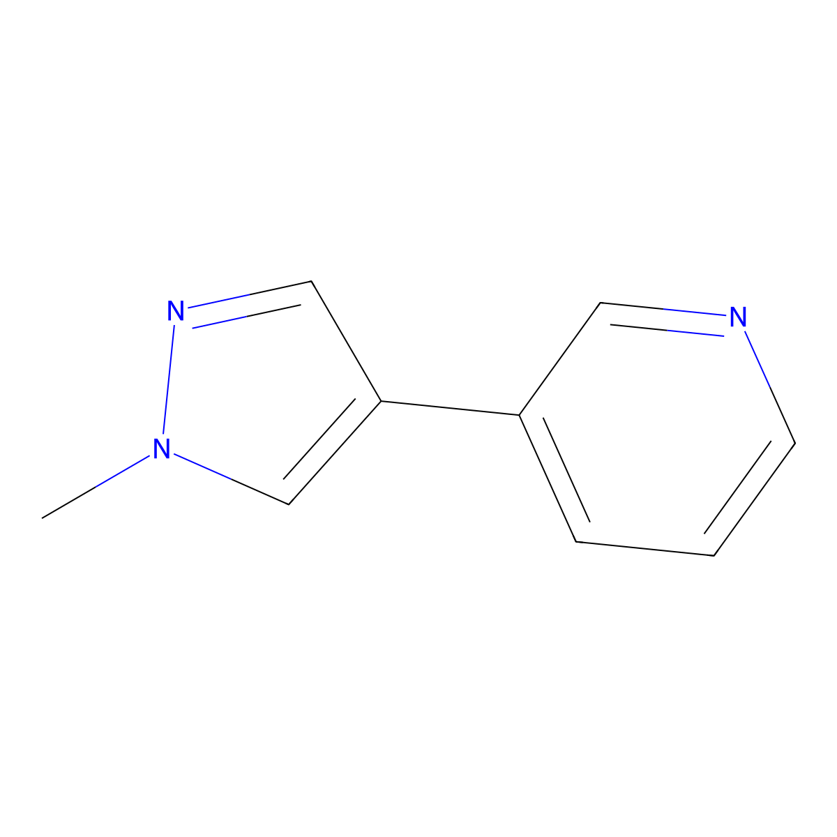 3-(1-Methyl-1H-pyrazol-4-yl)pyridine molecular structure, CAS 1200405-85-1