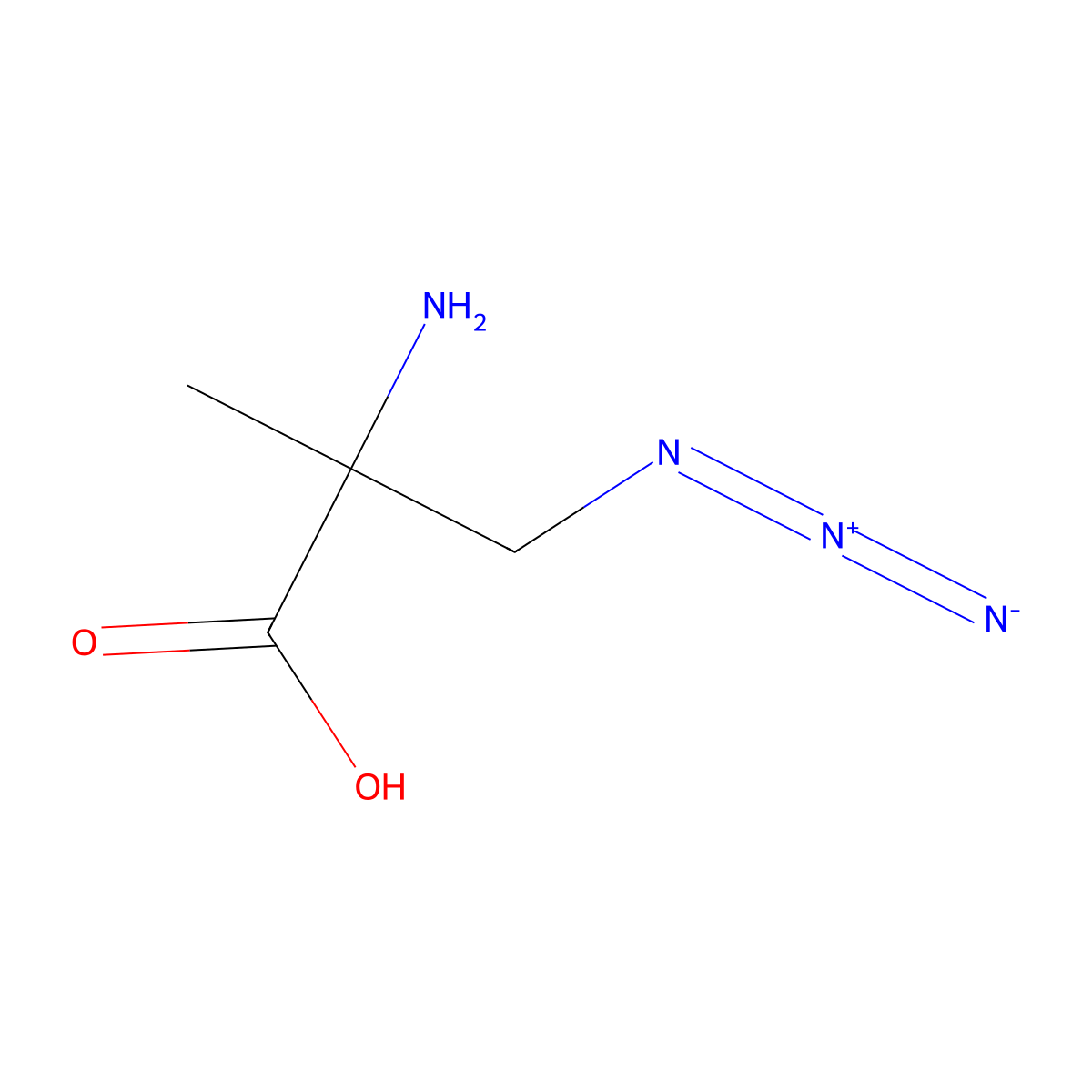 2-Amino-3-azido-2-methylpropanoic acid molecular structure, CAS 120042-13-9