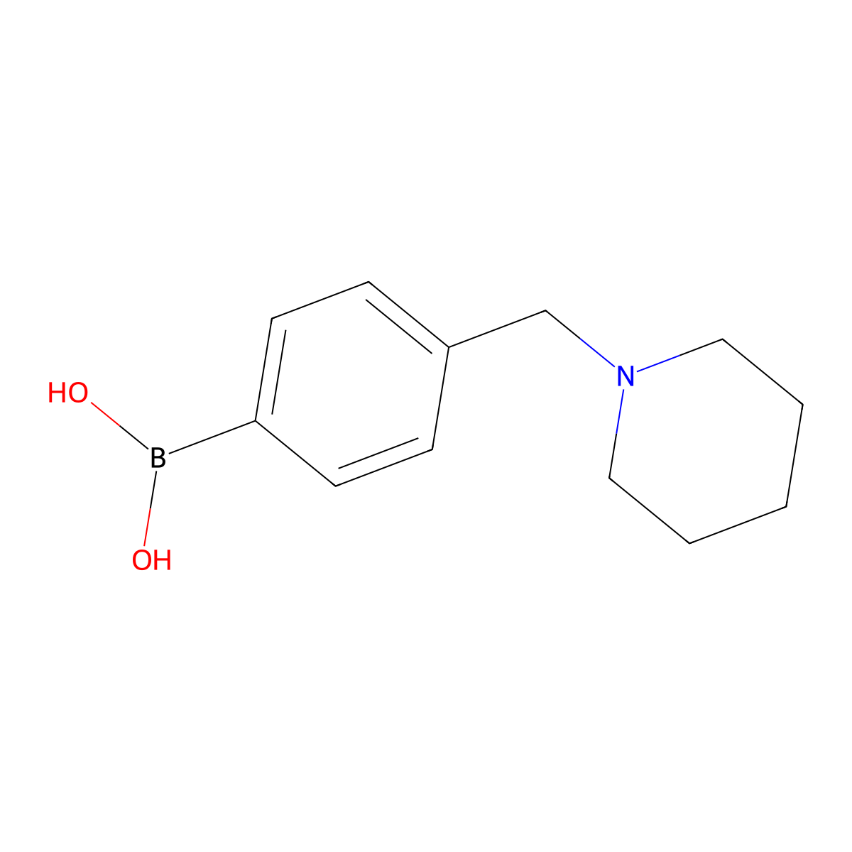 4-(1-Piperidylmethyl)phenylboronic Acid molecular structure, CAS 1200434-84-9