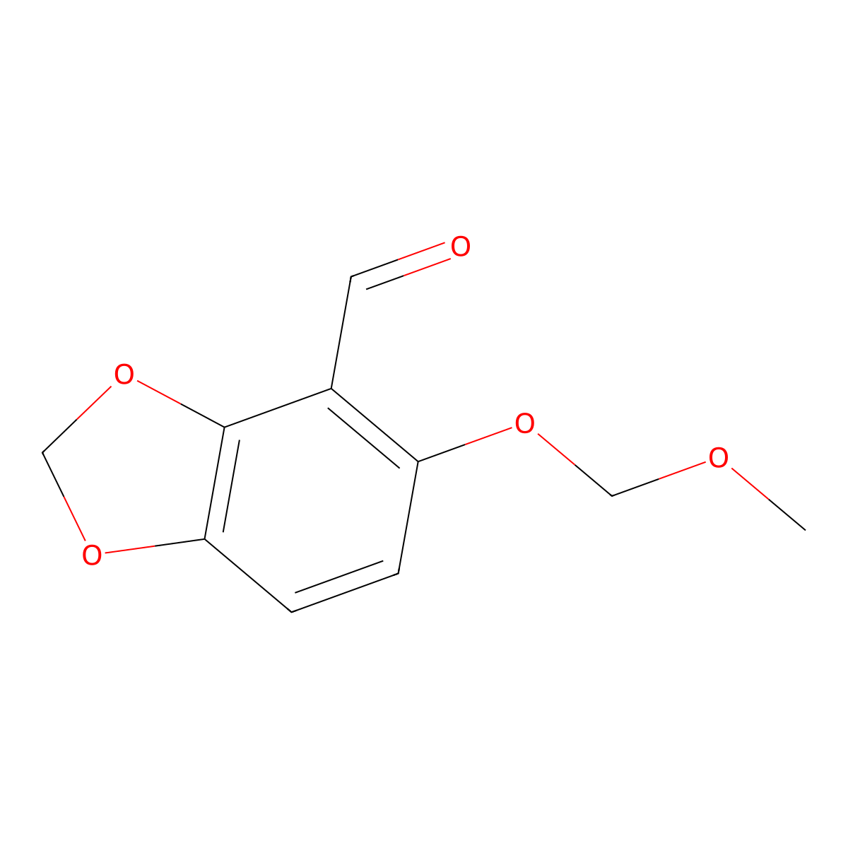 5-(Methoxymethoxy)-1,3-dioxaindane-4-carbaldehyde molecular structure, CAS 120046-45-9