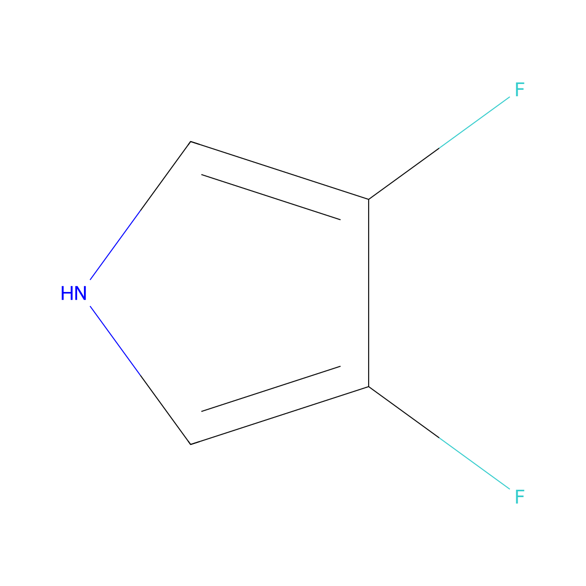 3,4-difluoro-1H-pyrrole molecular structure, CAS 120047-51-0