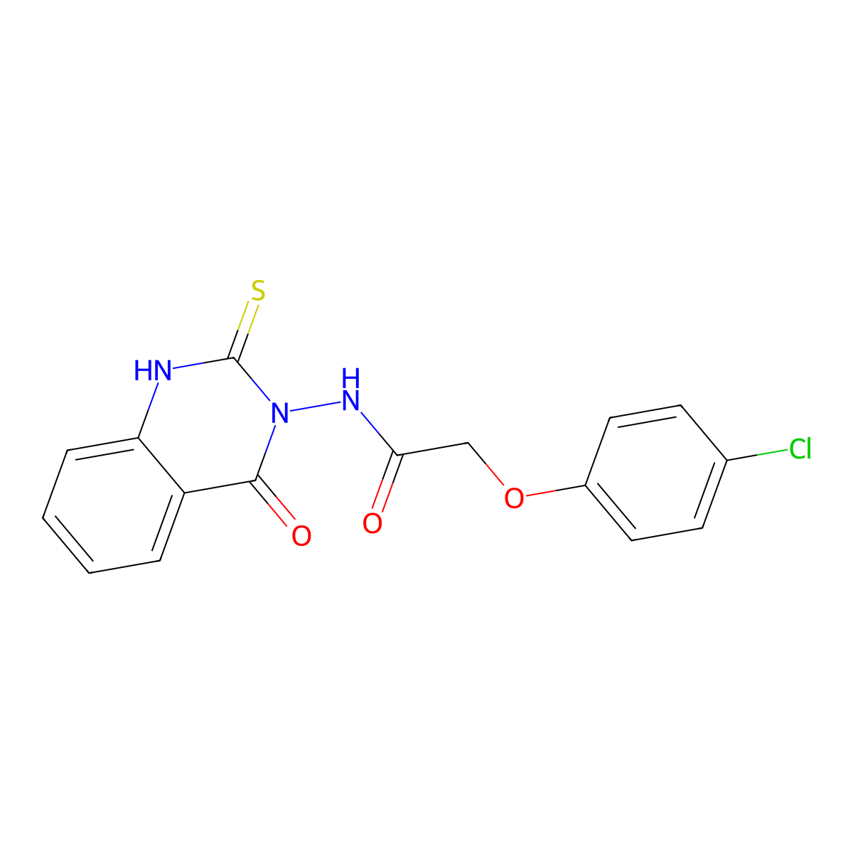 2-(4-chlorophenoxy)-N-(4-oxo-2-sulfanylidene-1H-quinazolin-3-yl)acetamide molecular structure, CAS 120049-10-7