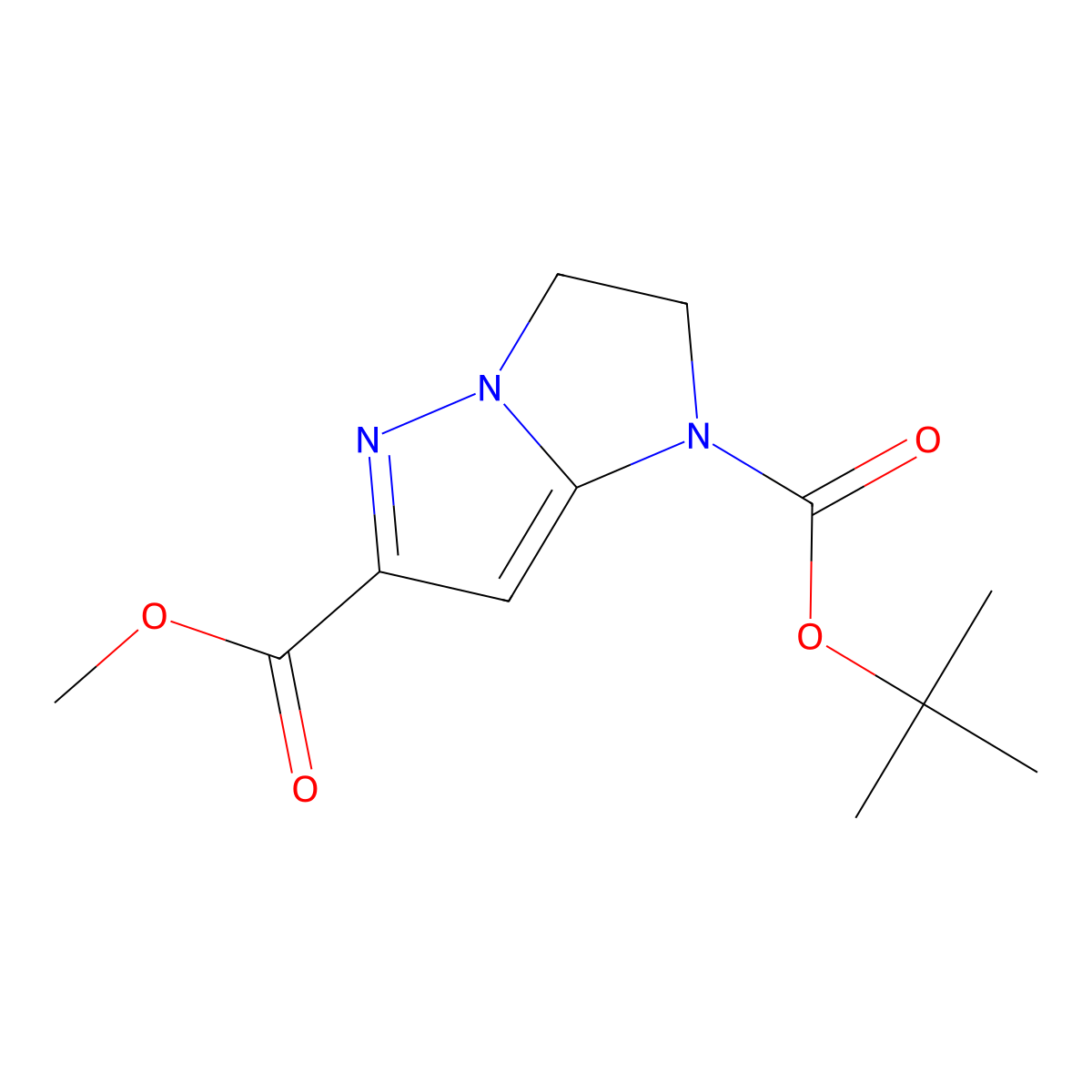 1-Tert-butyl 6-methyl 2,3-dihydro-1H-imidazo[1,2-B]pyrazole-1,6-dicarboxylate molecular structure, CAS 1200497-67-1