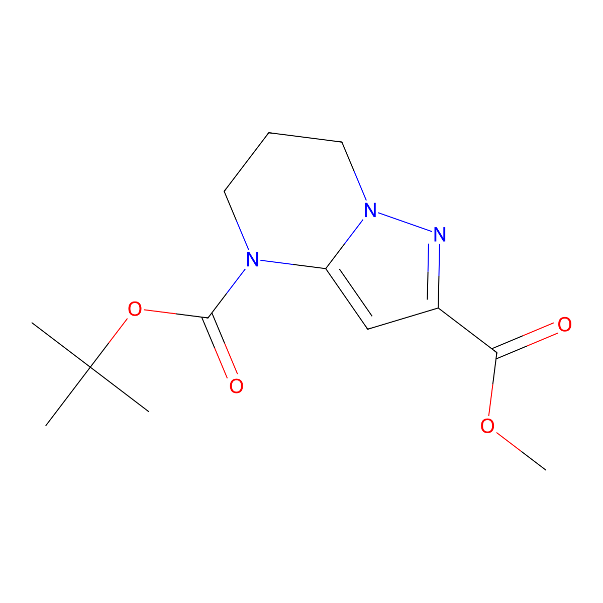 4-tert-Butyl 2-methyl 6,7-dihydropyrazolo[1,5-a]pyrimidine-2,4(5H)-dicarboxylate molecular structure, CAS 1200497-69-3