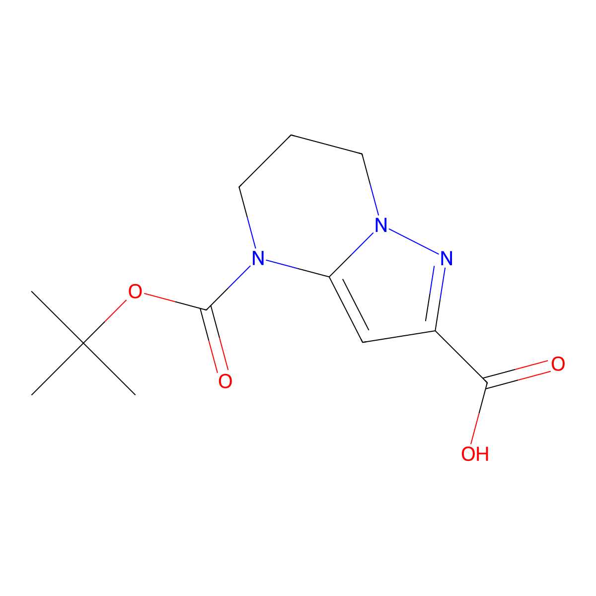 4-(tert-Butoxycarbonyl)-4,5,6,7-tetrahydropyrazolo[1,5-a]pyrimidine-2-carboxylic acid molecular structure, CAS 1200497-73-9
