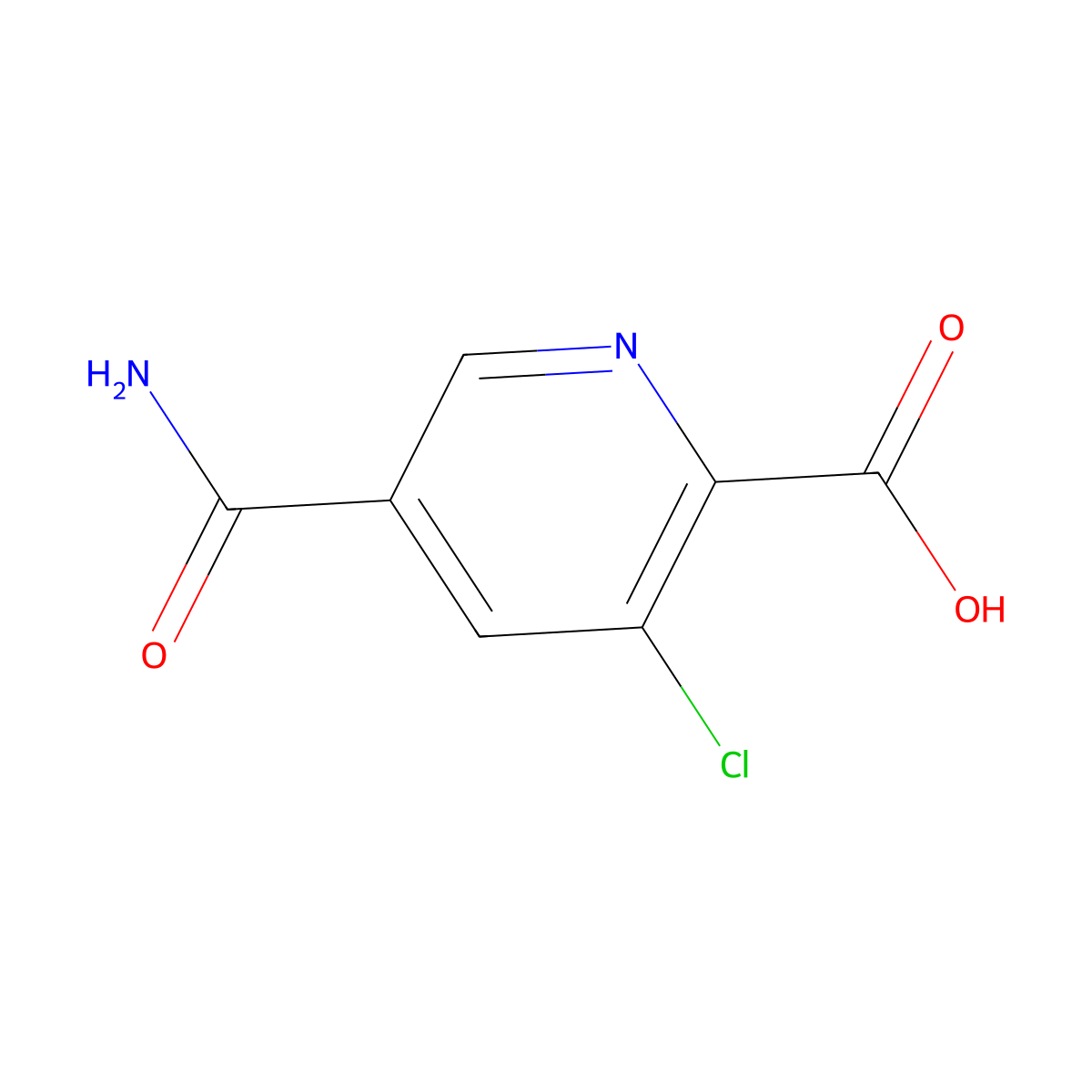 5-Carbamoyl-3-chloropyridine-2-carboxylic acid molecular structure, CAS 1200497-79-5