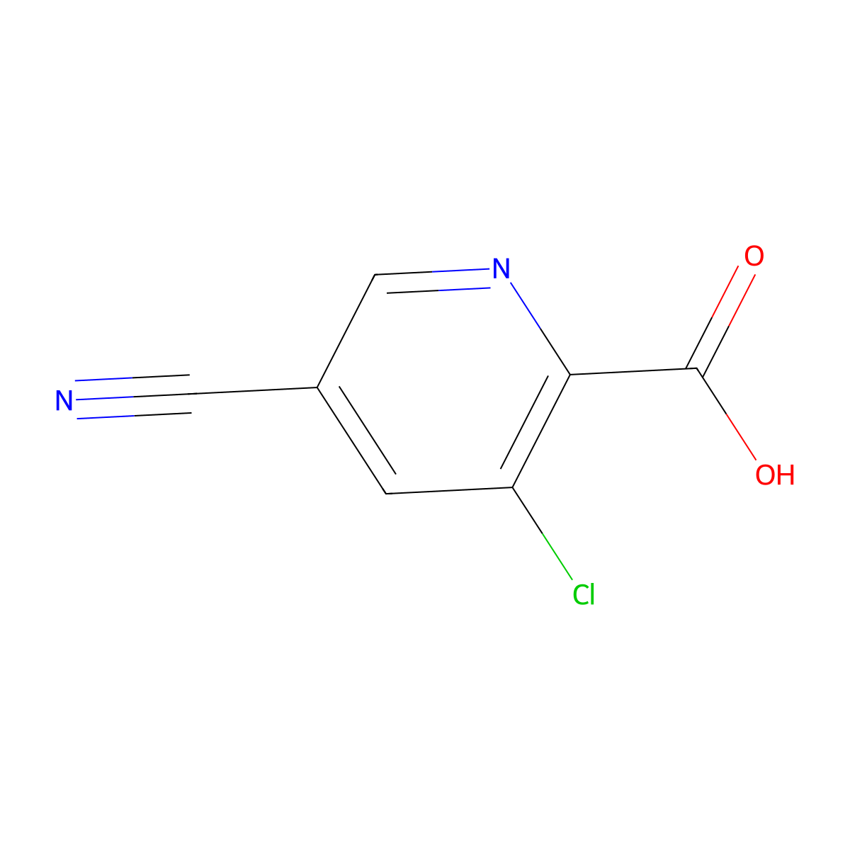 3-Chloro-5-cyanopyridine-2-carboxylic acid molecular structure, CAS 1200497-81-9