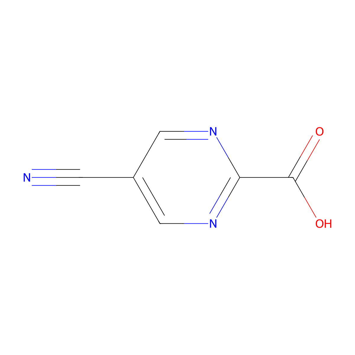 5-Cyano-2-pyrimidinecarboxylic acid molecular structure, CAS 1200497-85-3