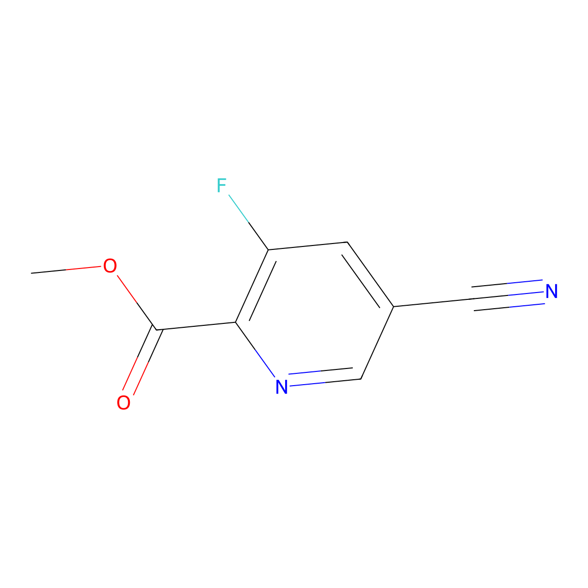 Methyl 5-cyano-3-fluoropicolinate molecular structure, CAS 1200498-42-5