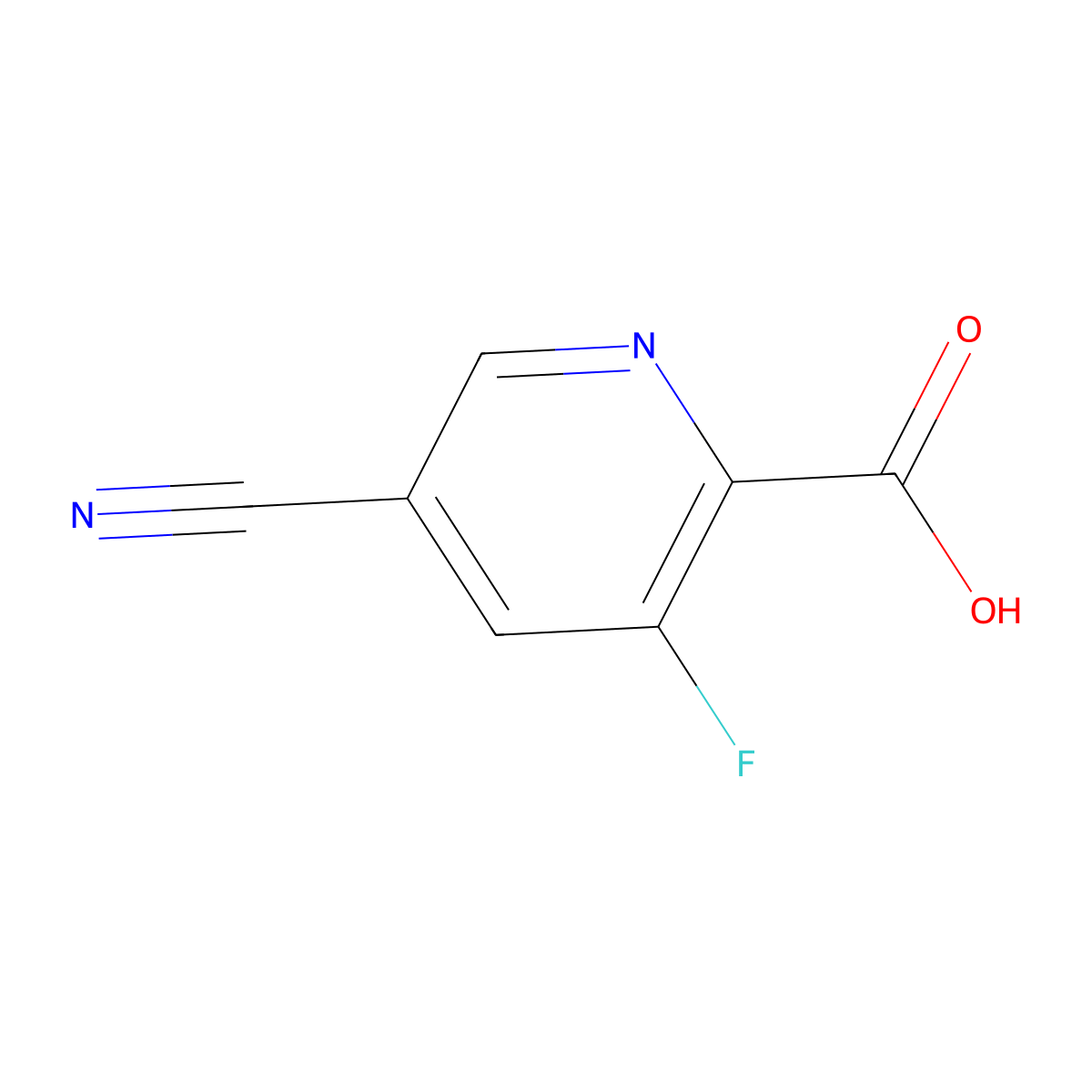5-Cyano-3-fluoropyridine-2-carboxylic acid molecular structure, CAS 1200498-46-9