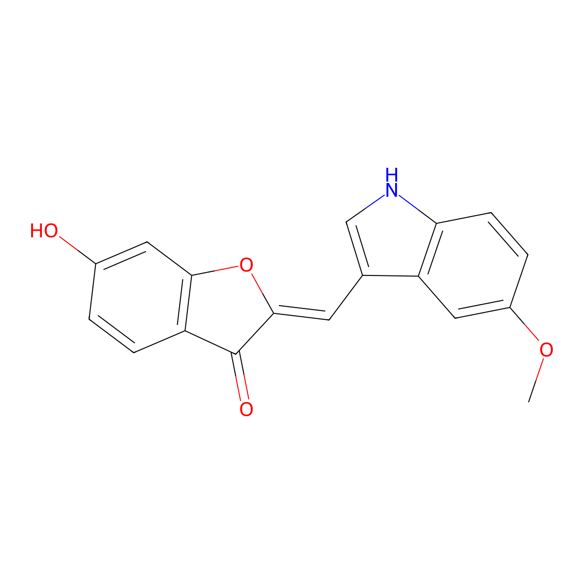 (2z)-6-Hydroxy-2-[(5-methoxy-1h-indol-3-yl)methylene]-1-benzofuran-3(2h)-one molecular structure, CAS 1200534-45-7