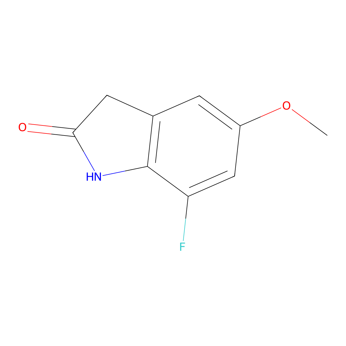 7-Fluoro-5-methoxyindolin-2-one molecular structure, CAS 1200537-04-7